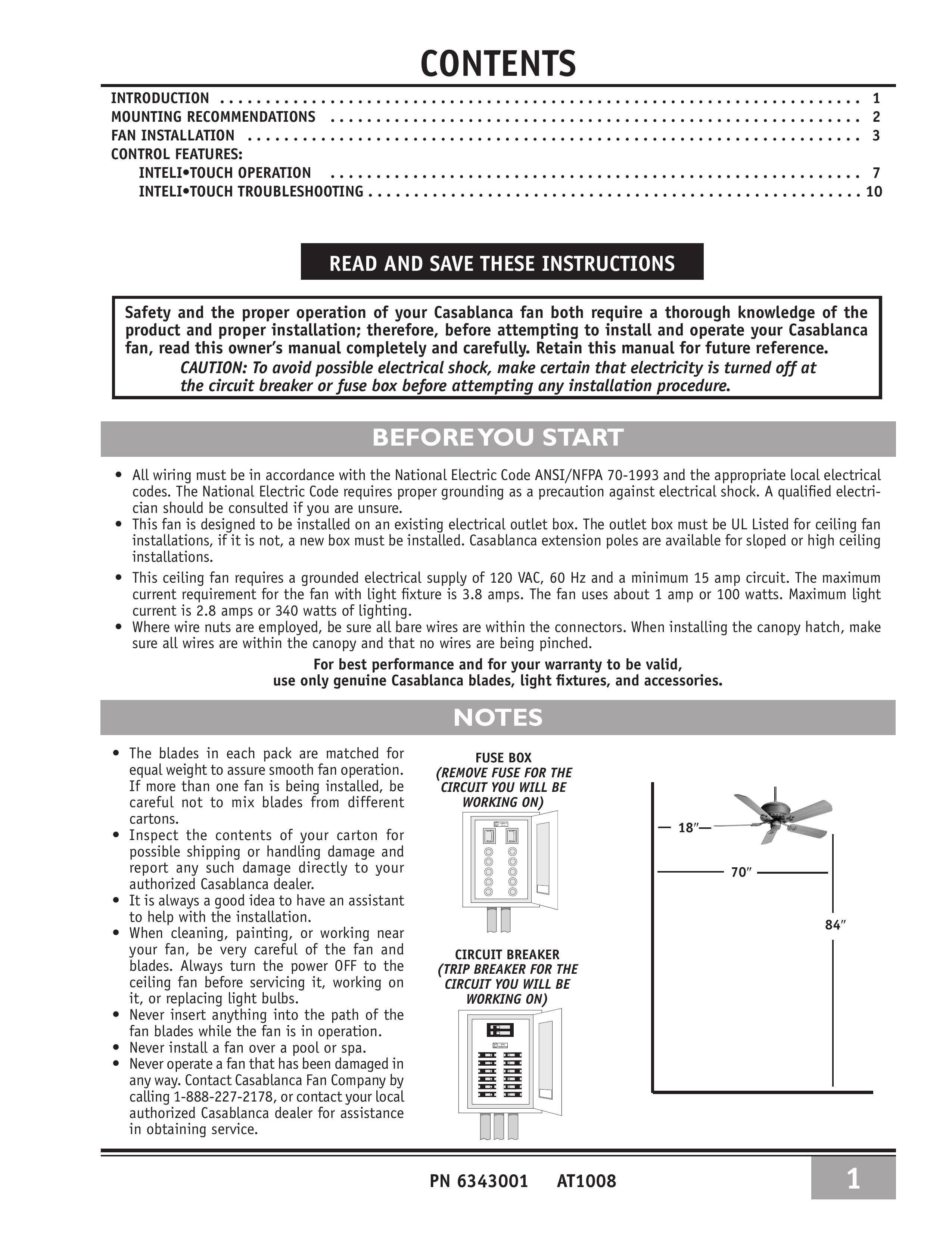 Casablanca Fan Company 63XXT Outdoor Ceiling Fan User Manual