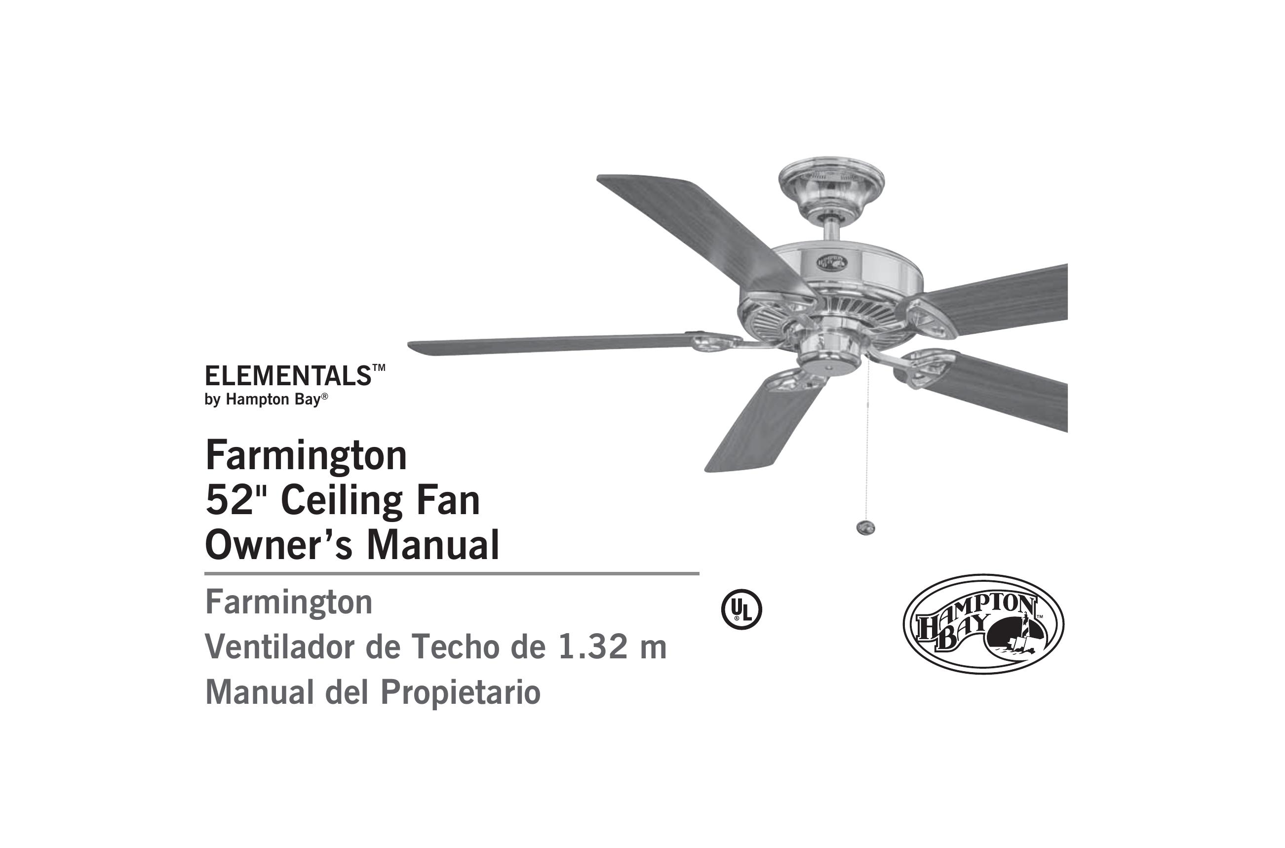 Hampton Bay 176-925 Outdoor Ceiling Fan User Manual