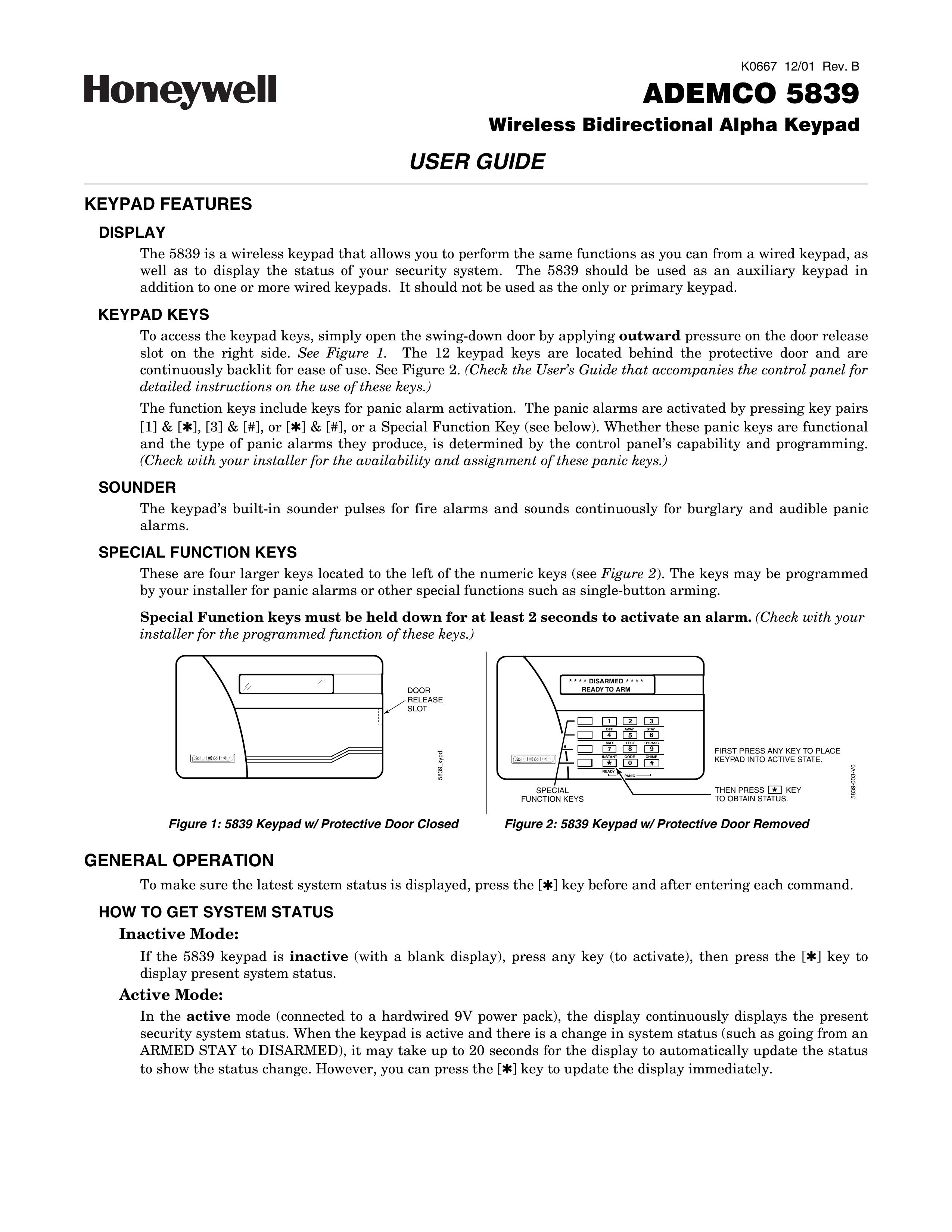 Honeywell 5839 Outdoor Ceiling Fan User Manual