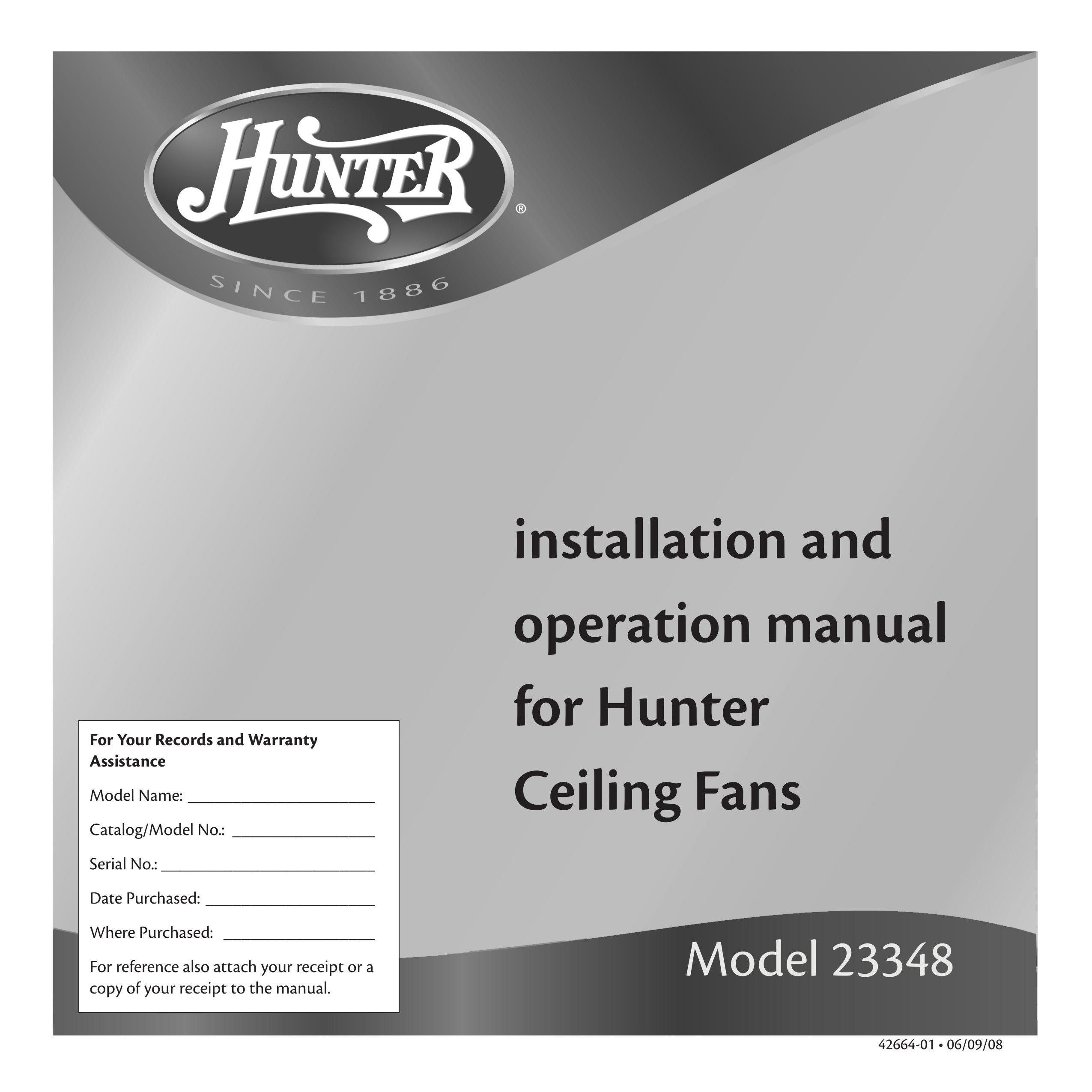 Hunter Fan 23348 Outdoor Ceiling Fan User Manual