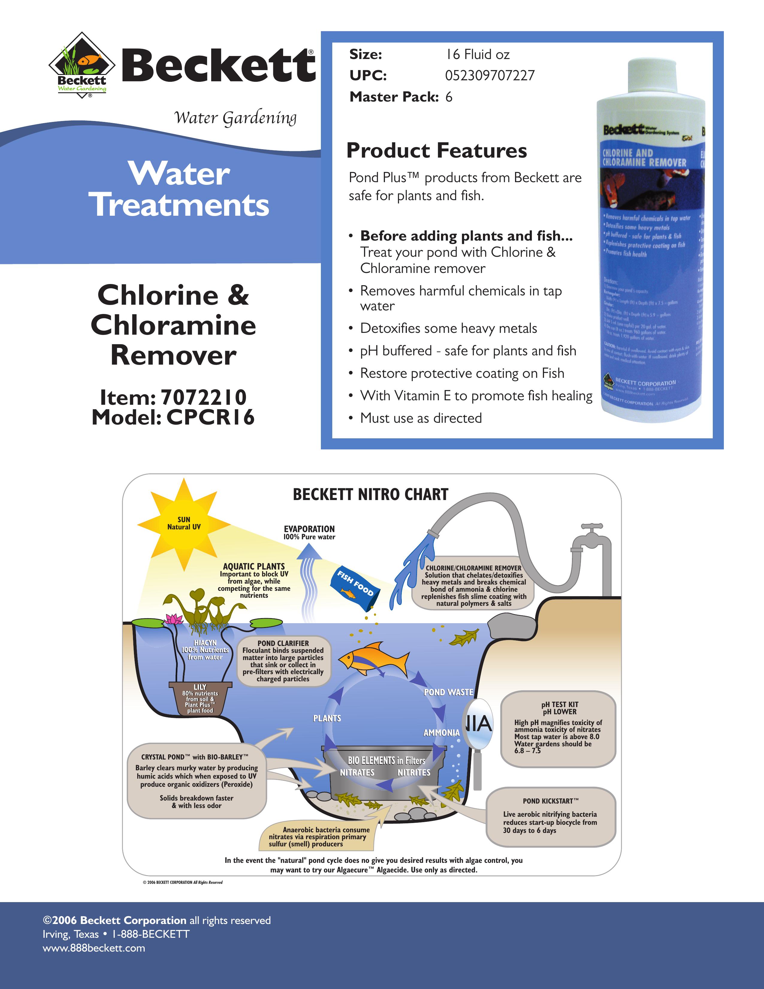 Beckett Water Gardening CPCR16 Outdoor Fountain User Manual