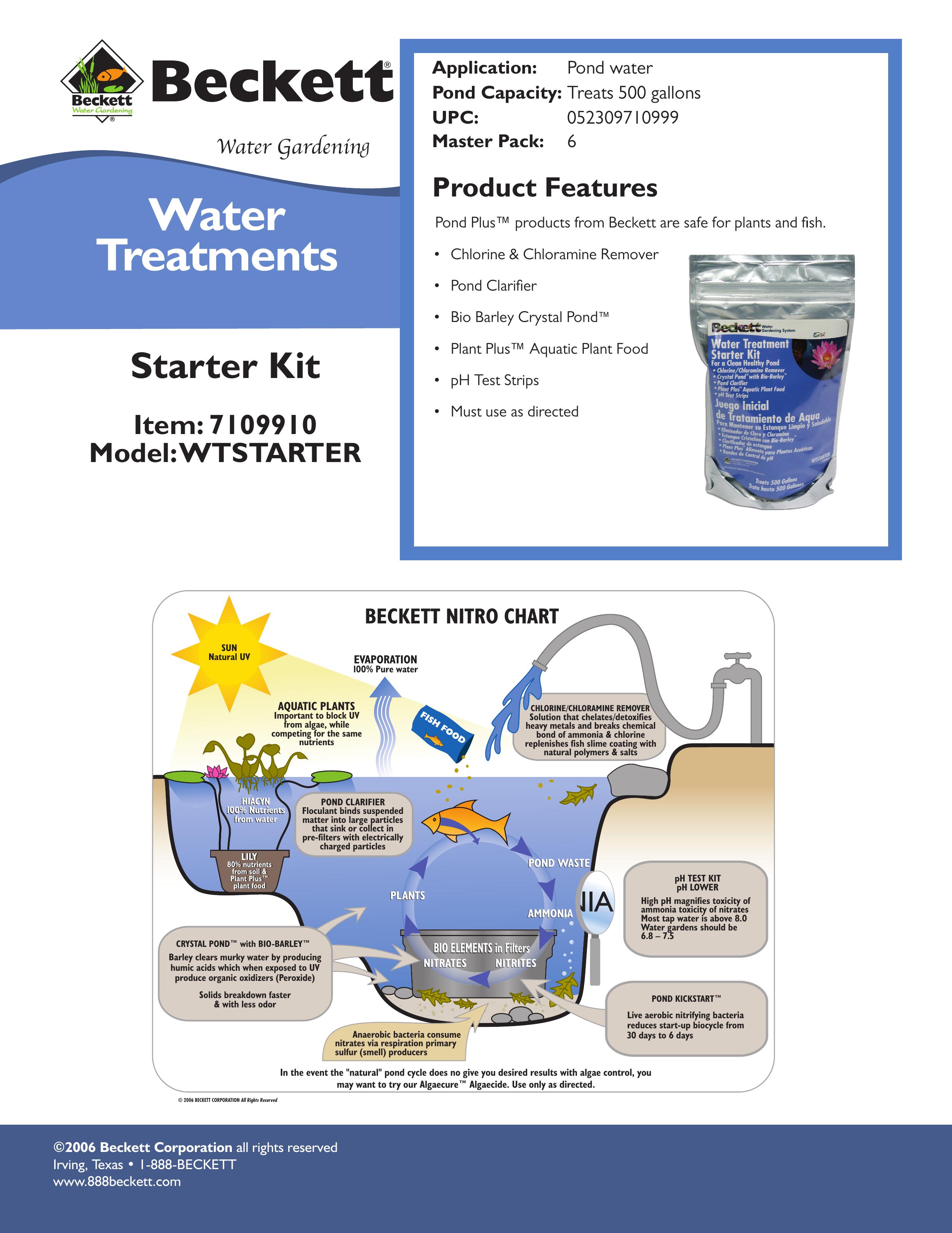 Beckett Water Gardening WTSTARTER Outdoor Fountain User Manual