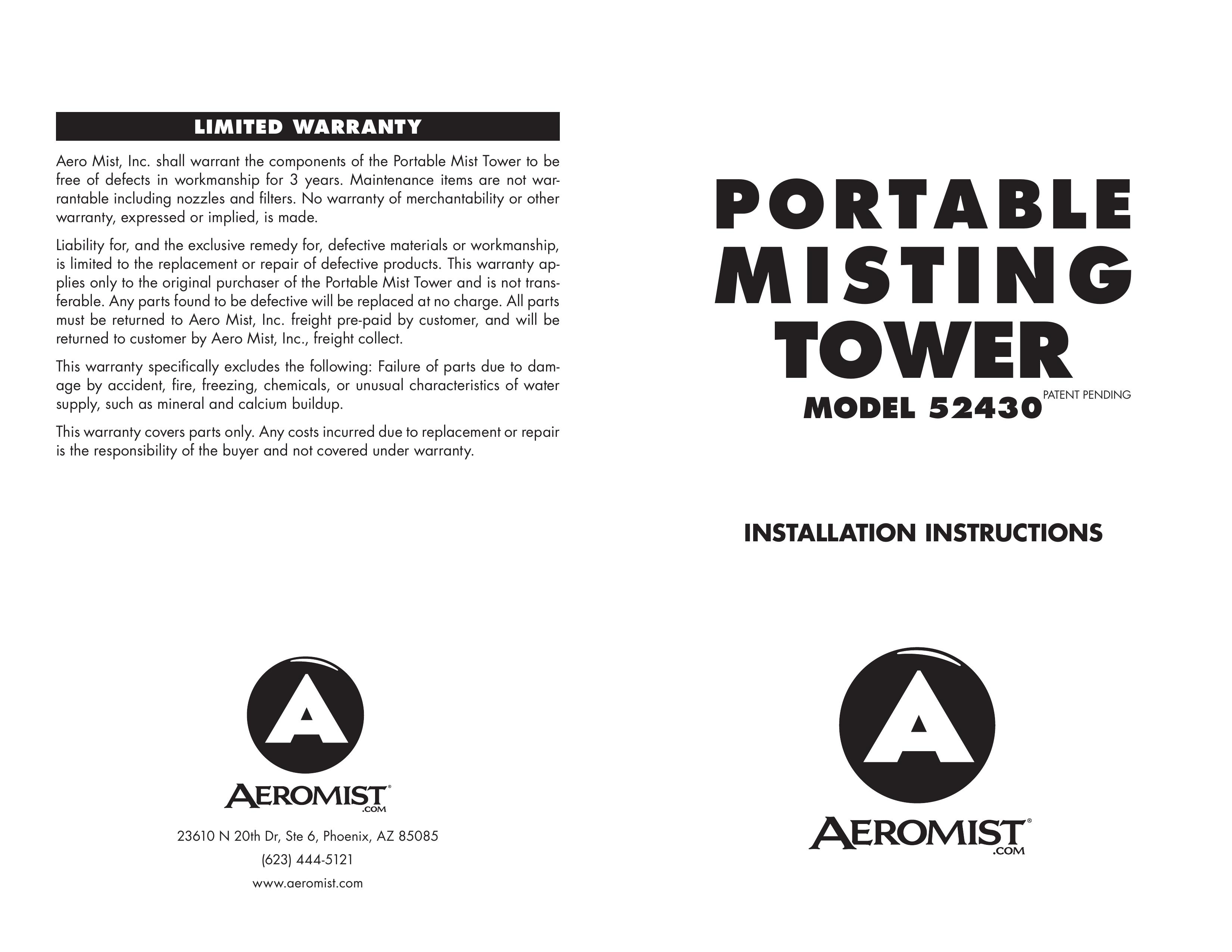 Aero Mist 52430 Outdoor Misting Fan User Manual