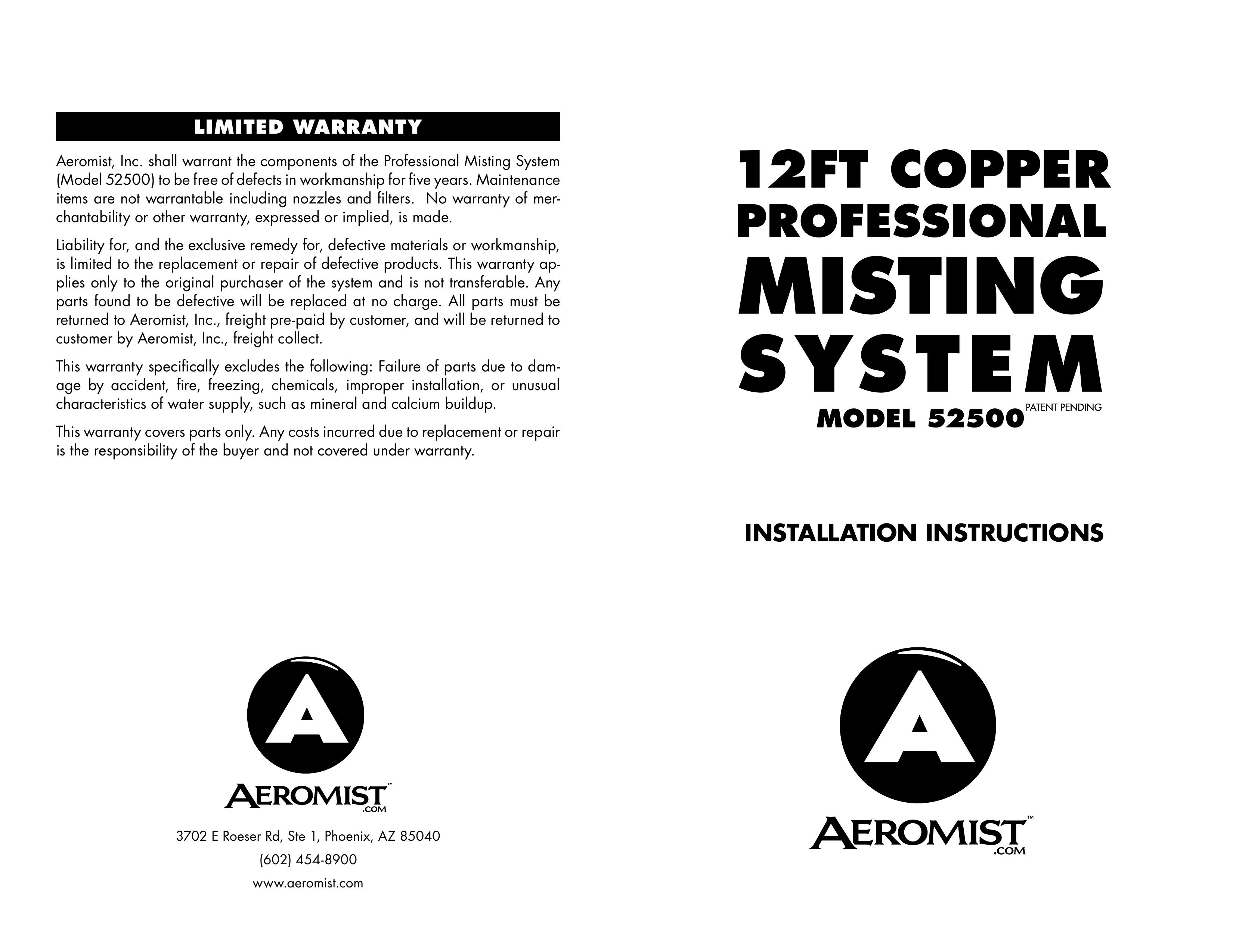 Aero Mist 52500 Outdoor Misting Fan User Manual