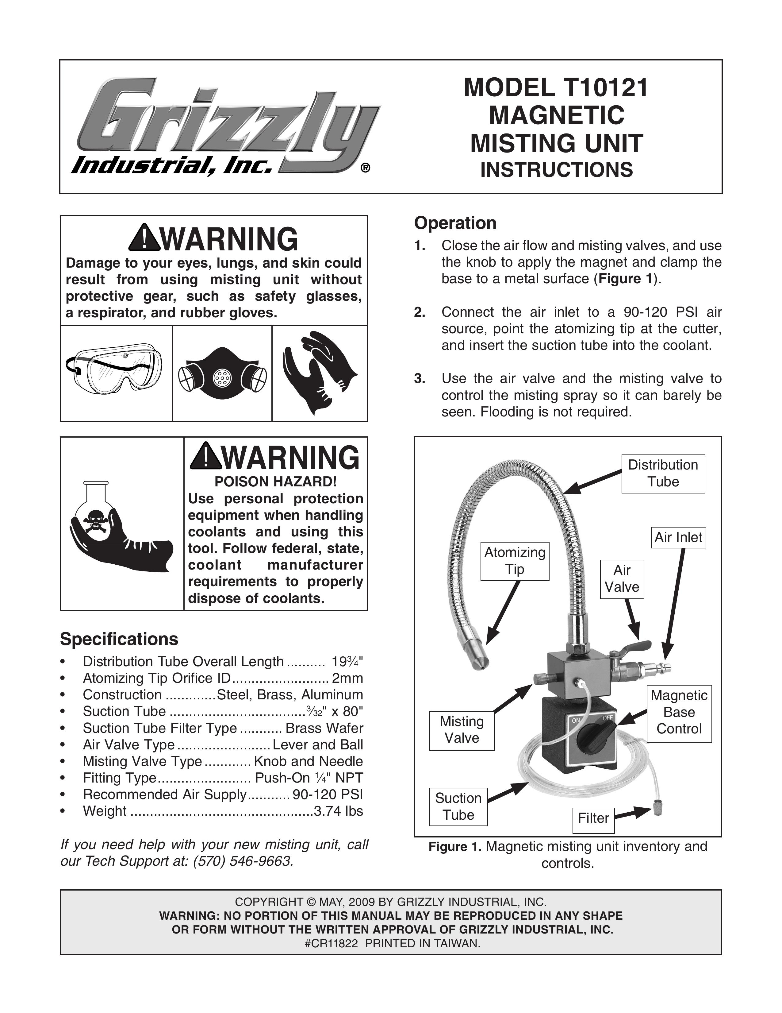 Grizzly T10121 Outdoor Misting Fan User Manual