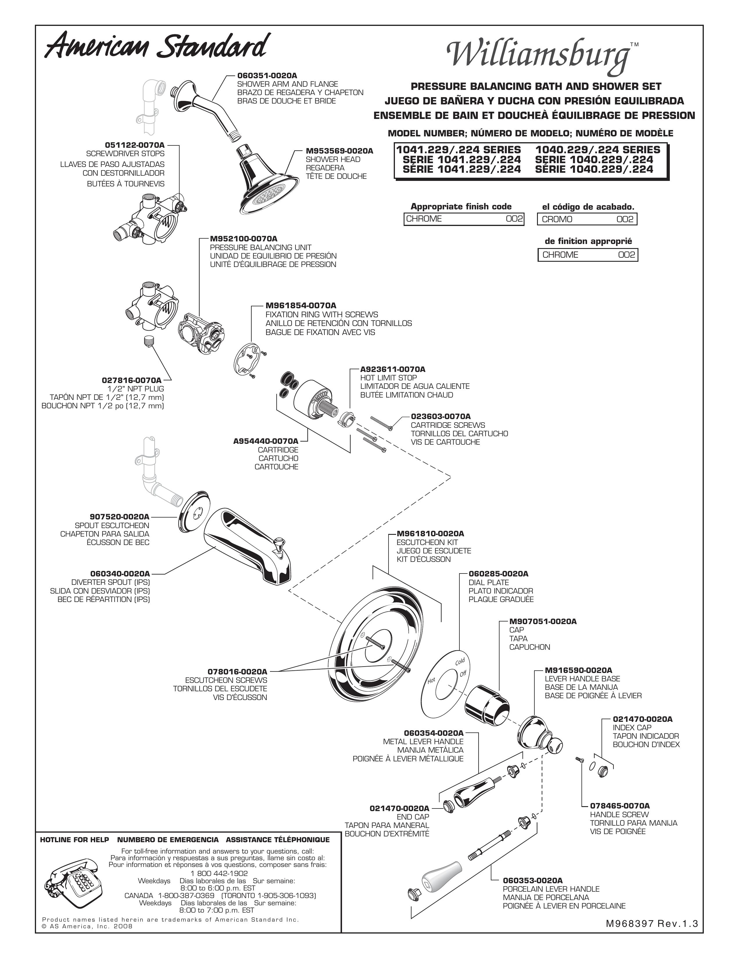 American Standard 078016-0020A Outdoor Shower User Manual