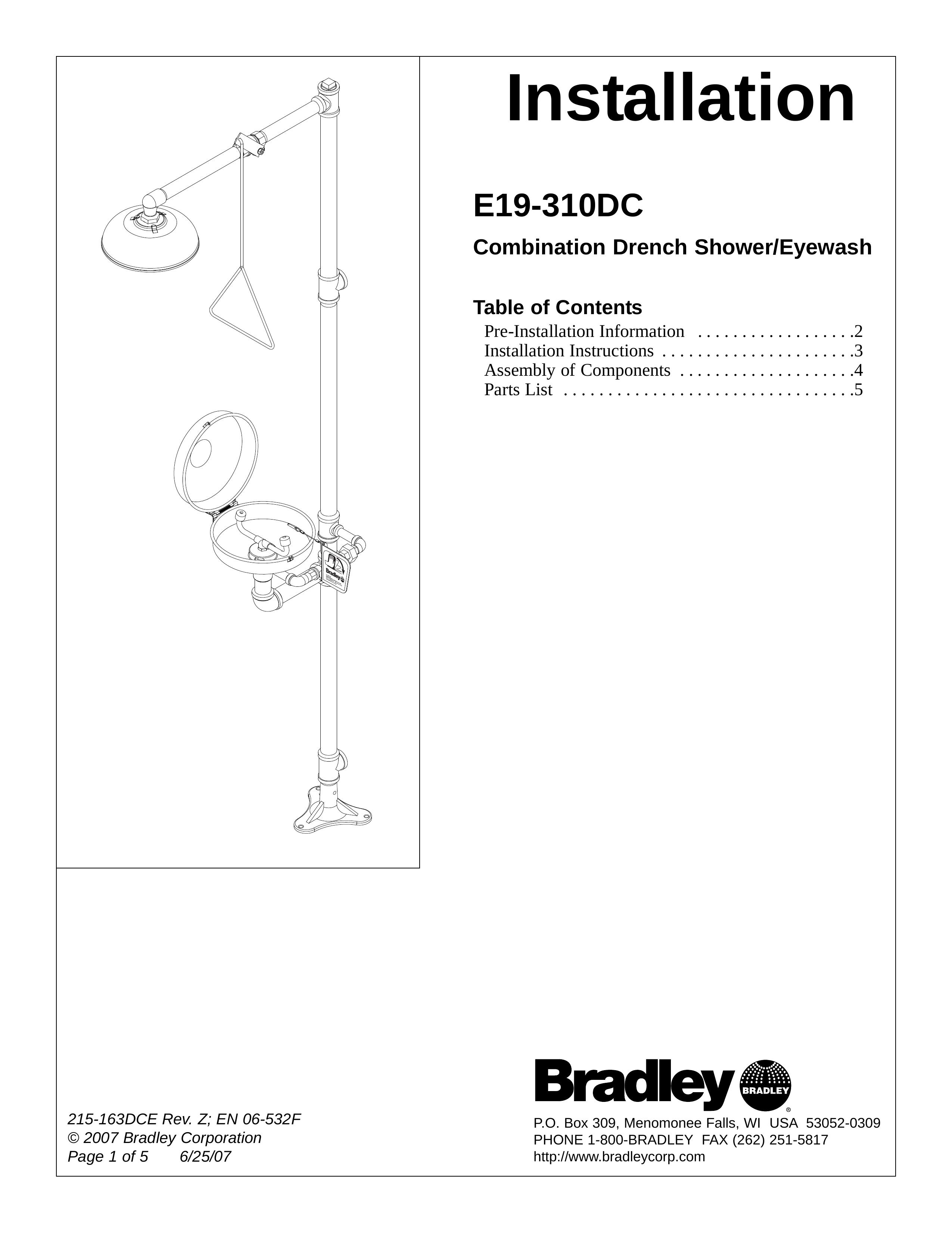 Bradley Smoker E19-310DC Outdoor Shower User Manual
