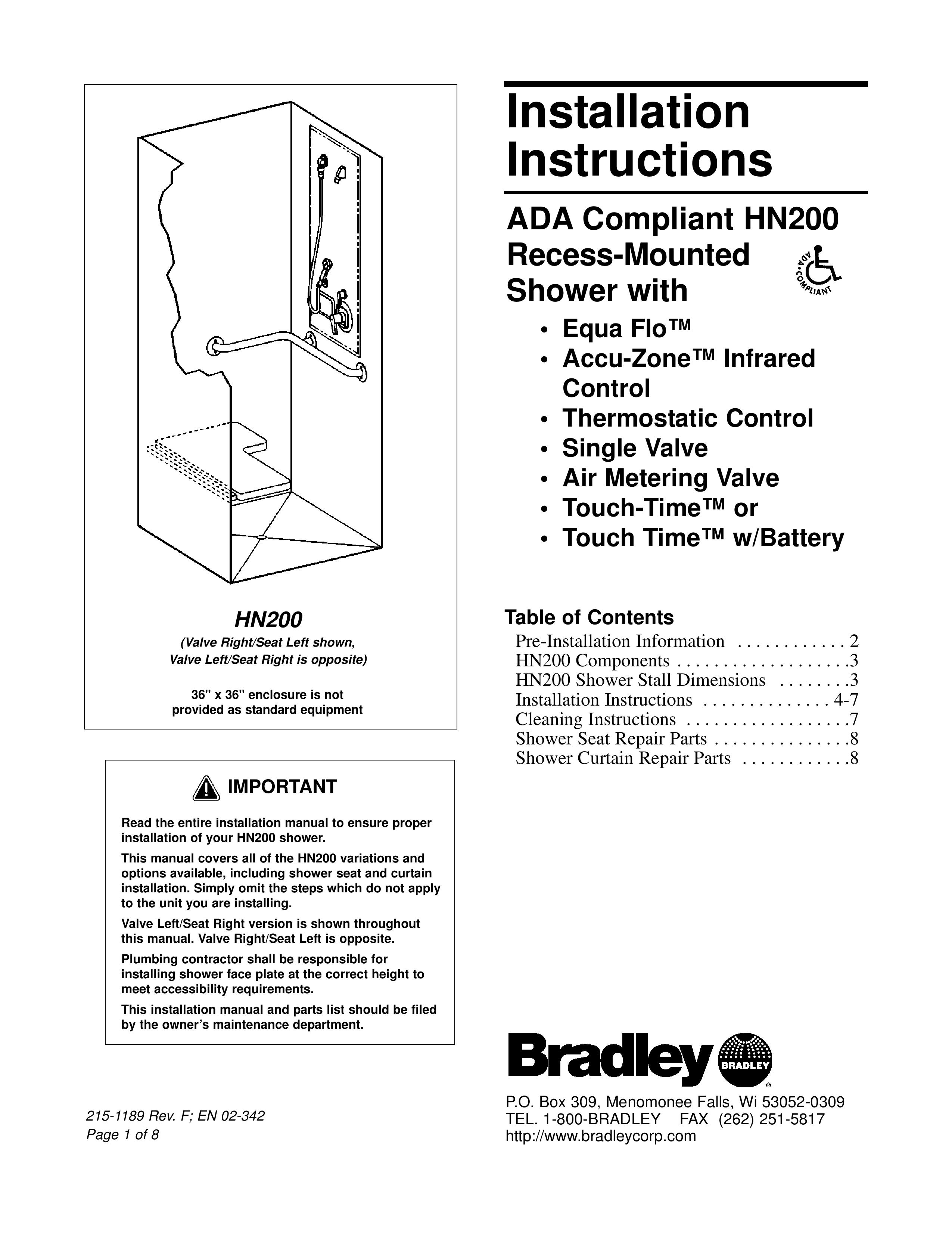 Bradley Smoker HN200 Outdoor Shower User Manual