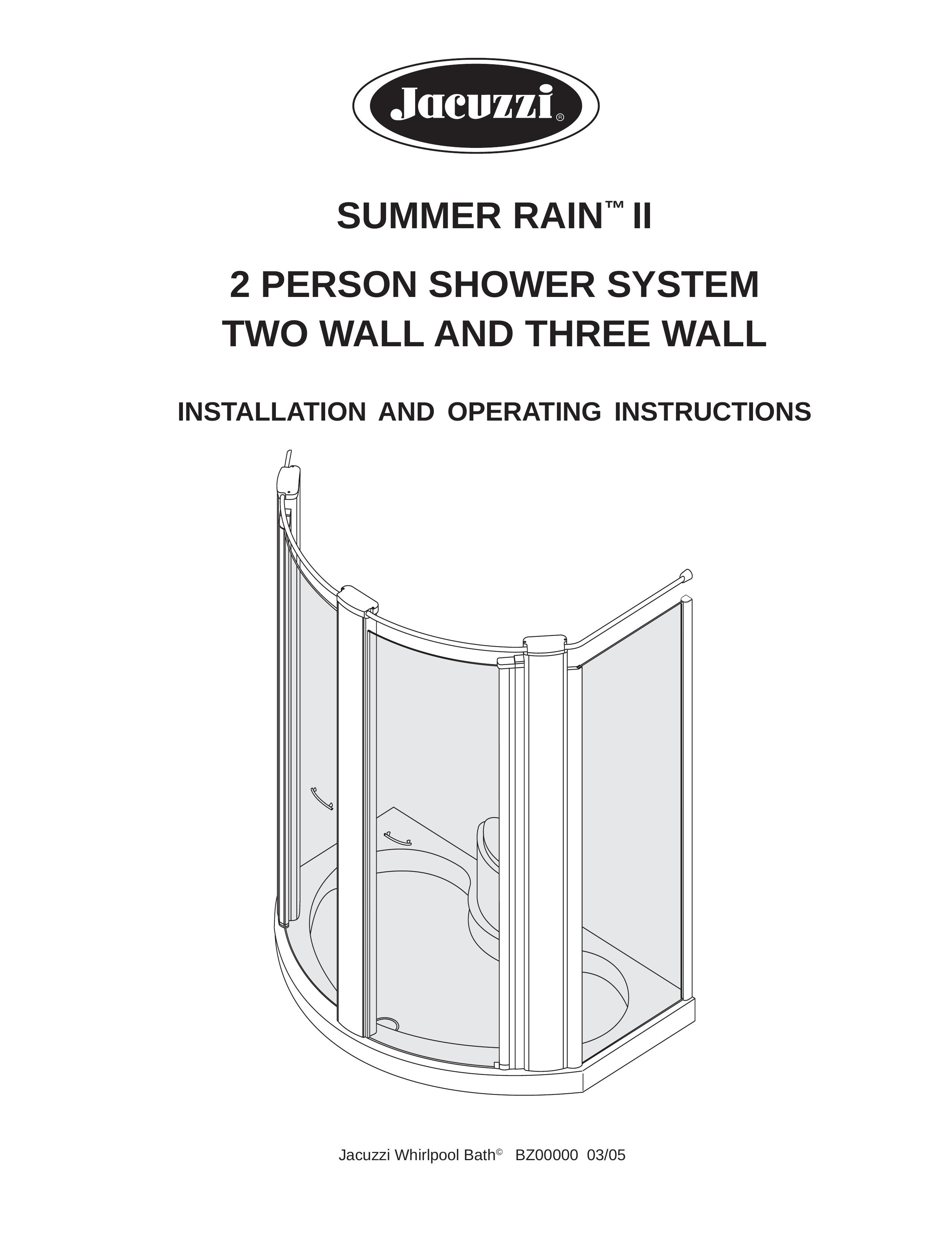 Jacuzzi BZ00000 Outdoor Shower User Manual