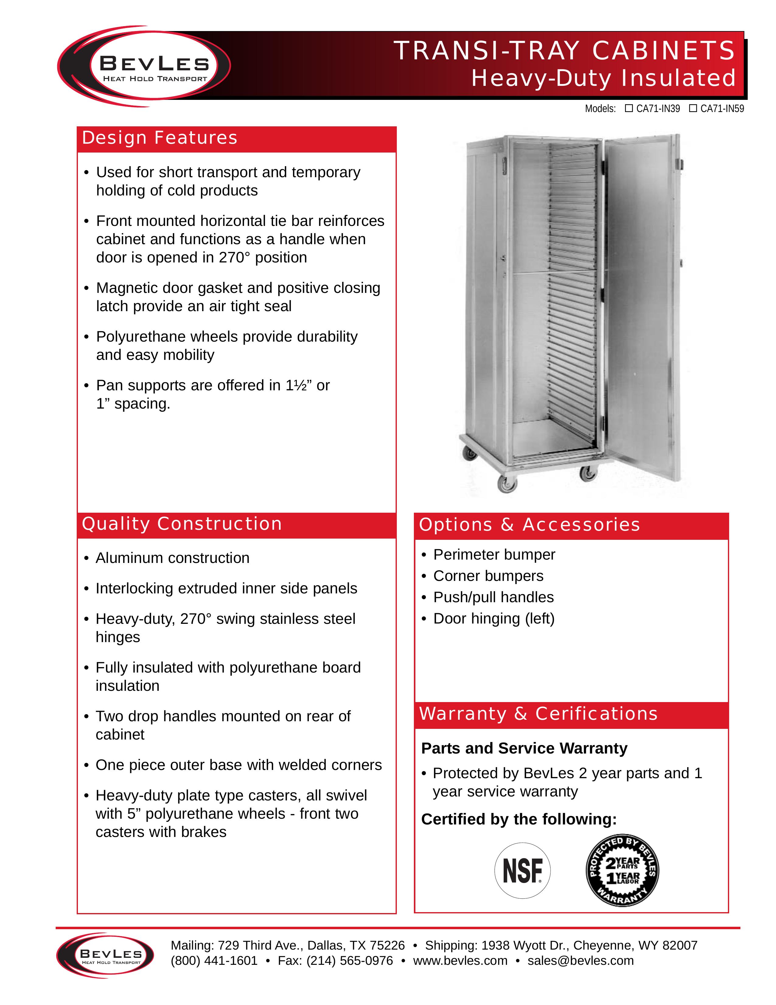 Bakers Pride Oven CA71-IN39 Outdoor Storage User Manual