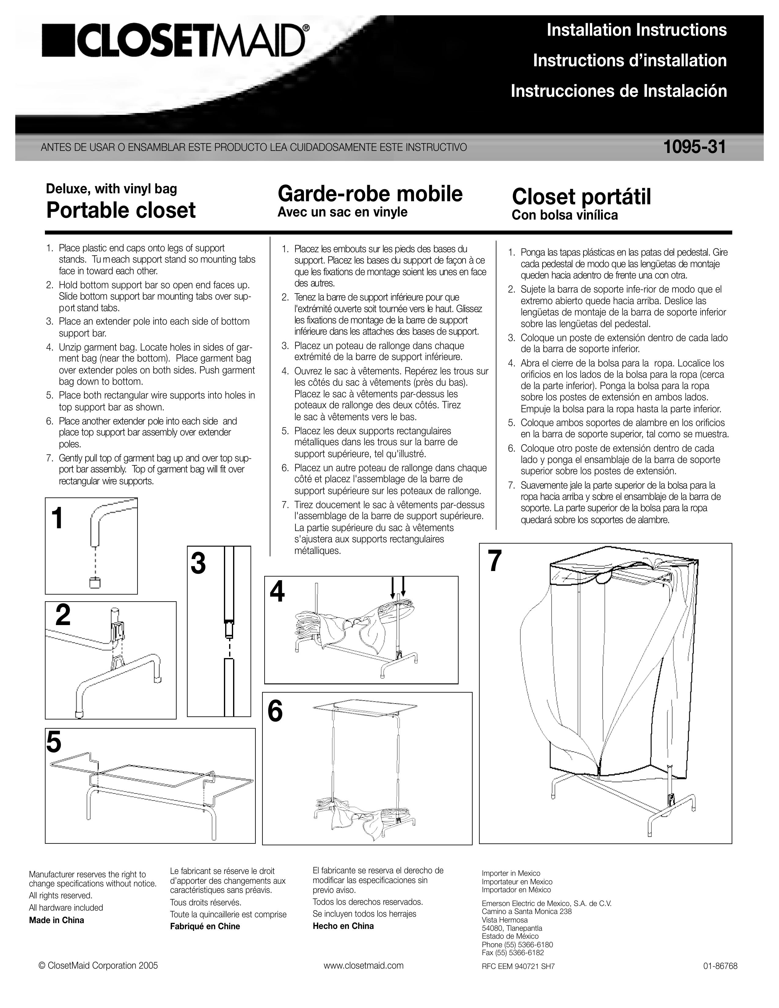 Closet Maid 1095-31 Outdoor Storage User Manual