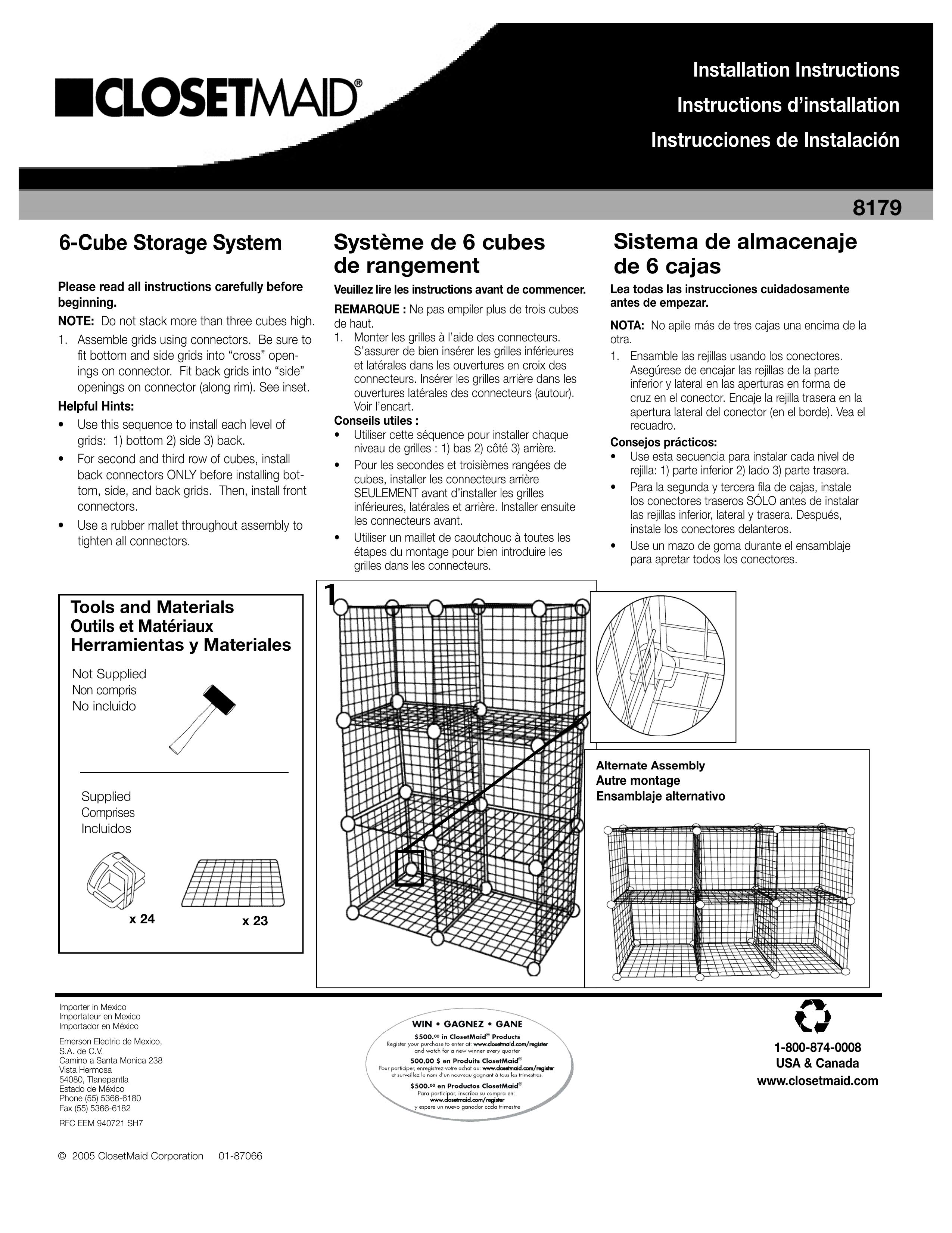 Closet Maid 6-Cube Storage System Outdoor Storage User Manual