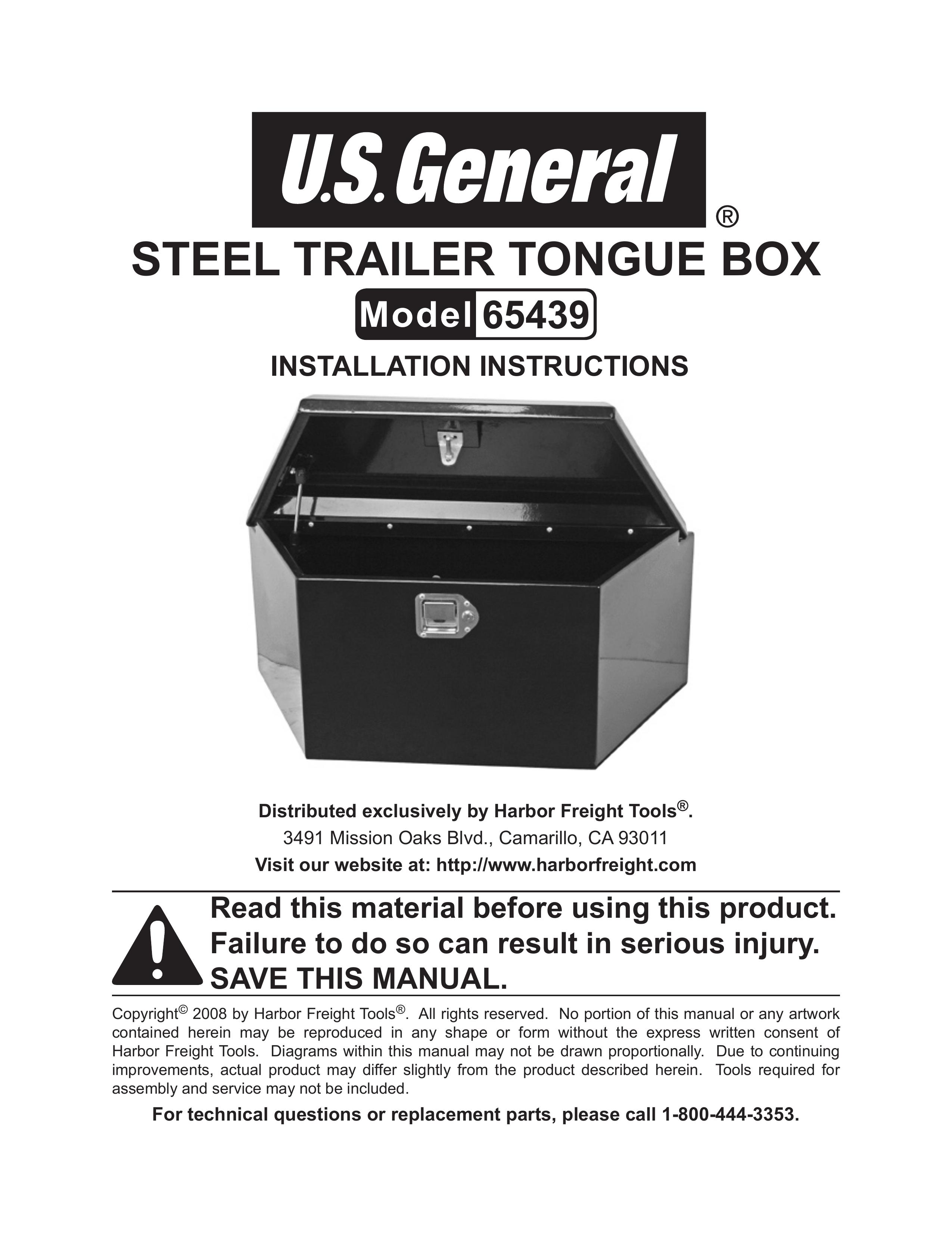 Harbor Freight Tools 65439 Outdoor Storage User Manual