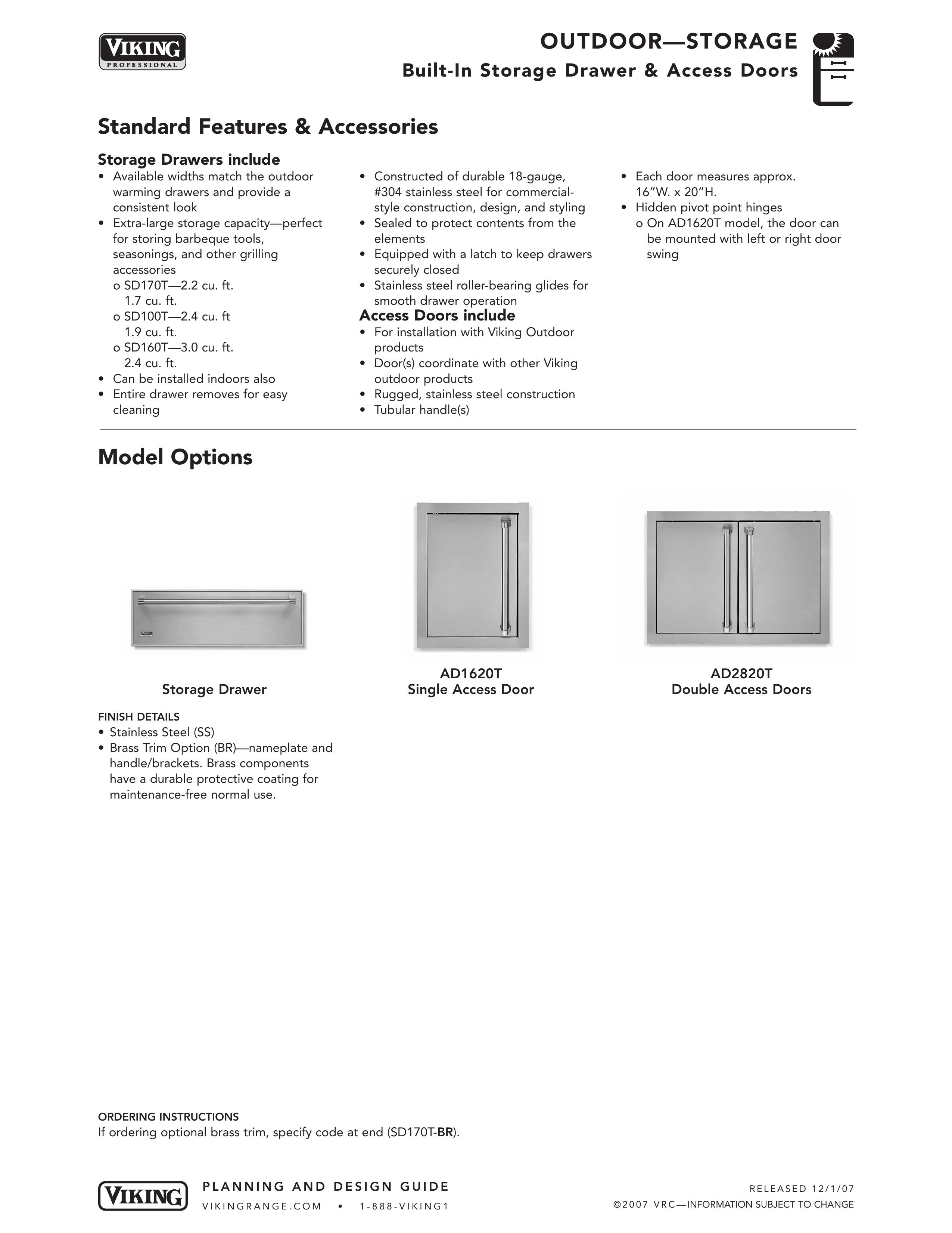 Viking AD2820T Outdoor Storage User Manual