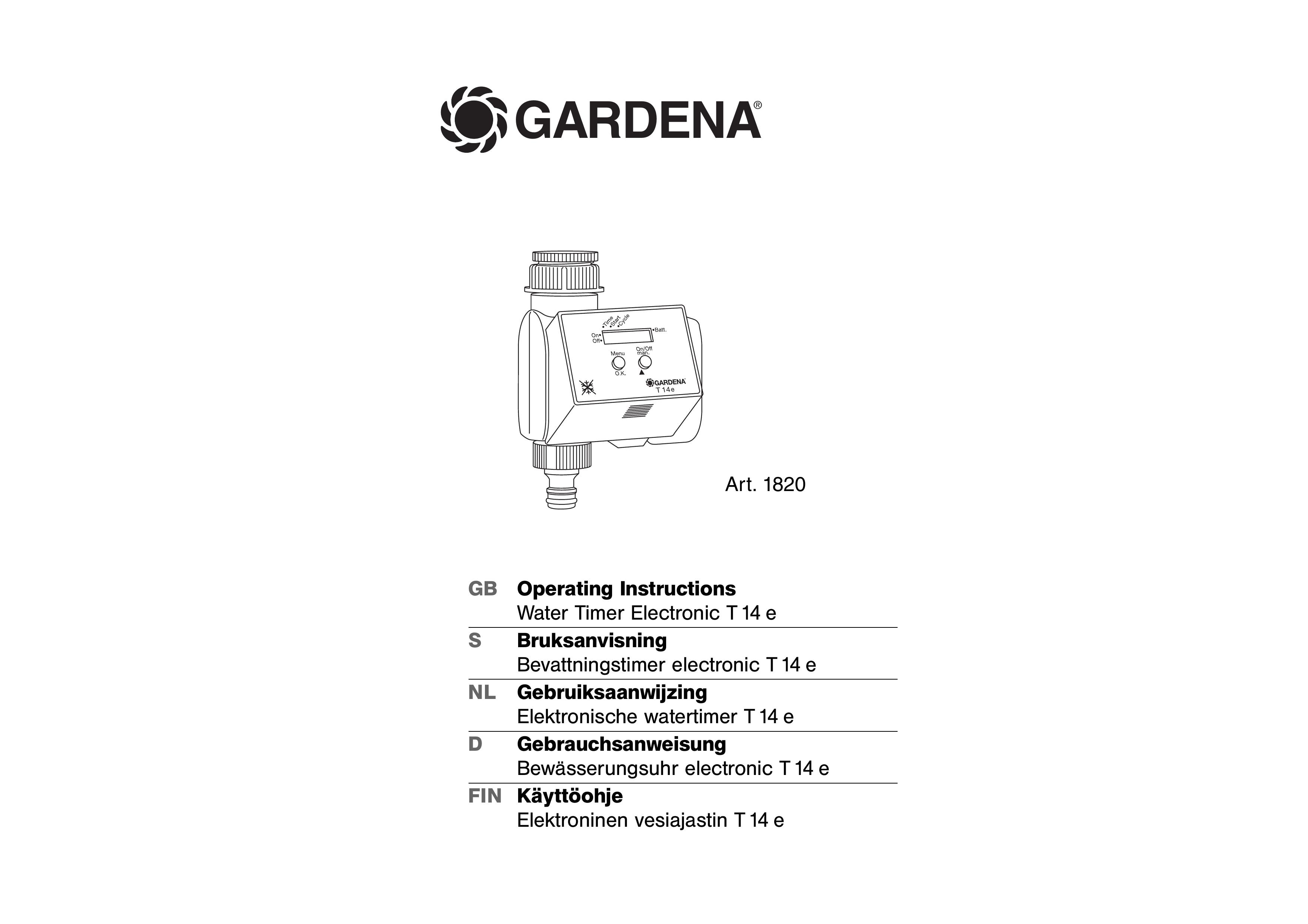 Gardena T 14 e Outdoor Timer User Manual