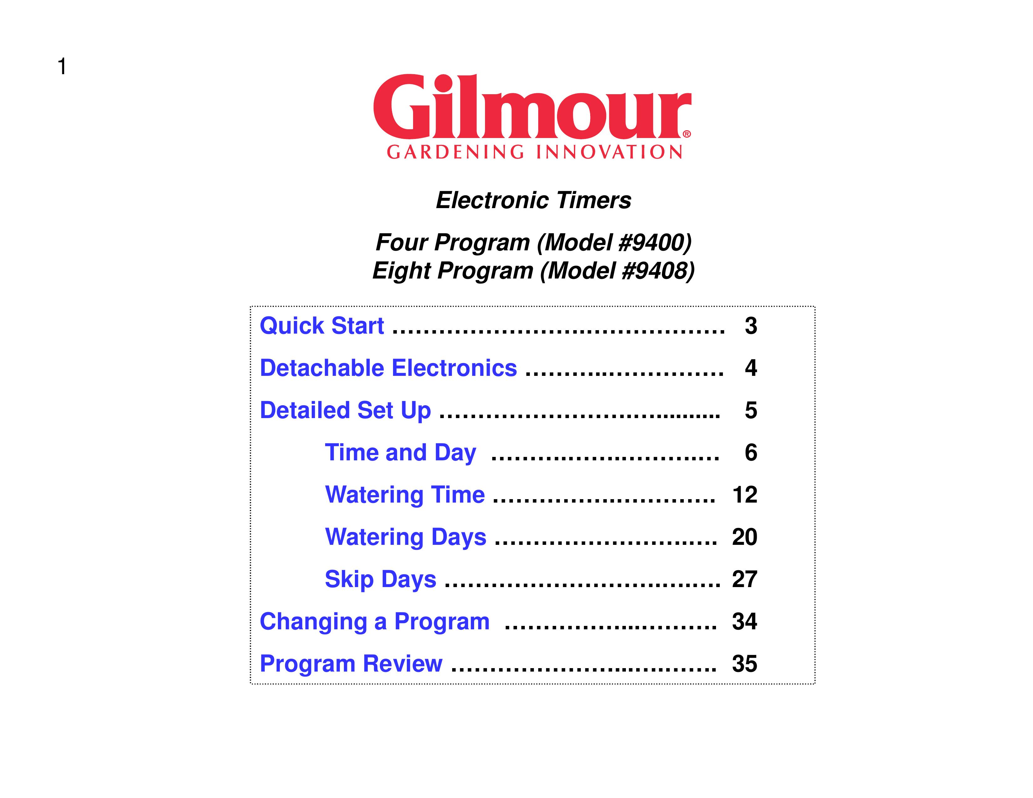 Gilmour 9400 Outdoor Timer User Manual