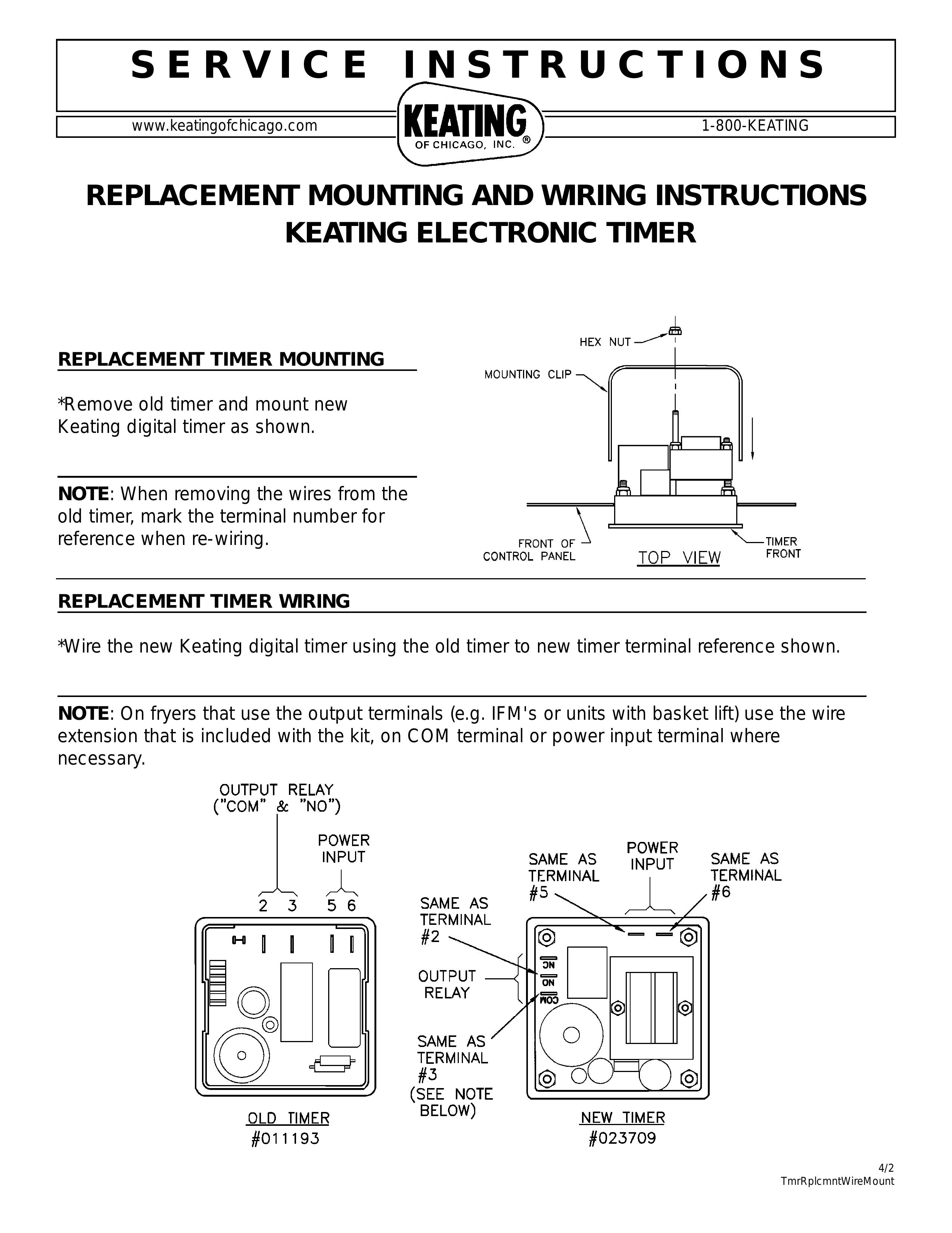 Keating Of Chicago Electronic Timer Outdoor Timer User Manual