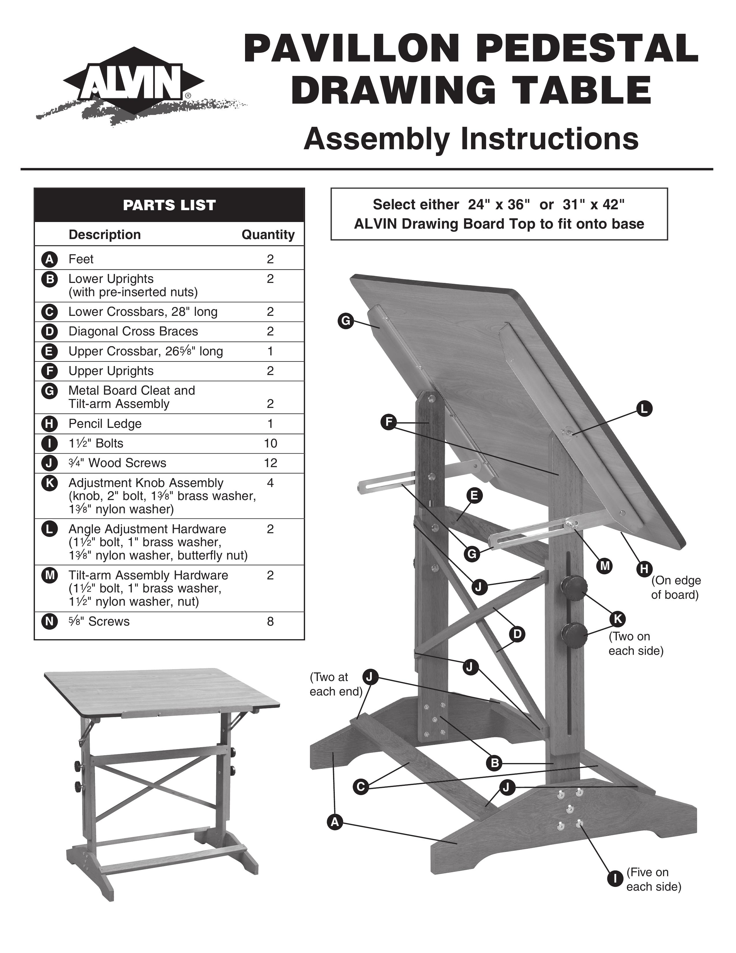 Alvin Pavillon Pedestal Patio Furniture User Manual