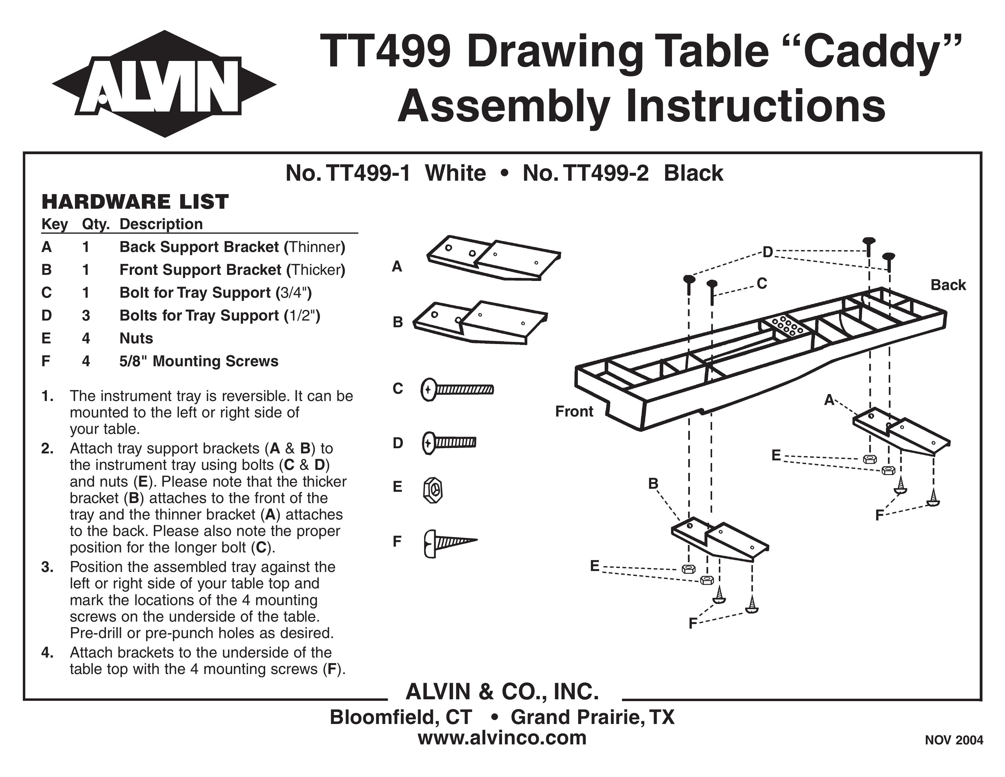 Alvin TT499 Patio Furniture User Manual