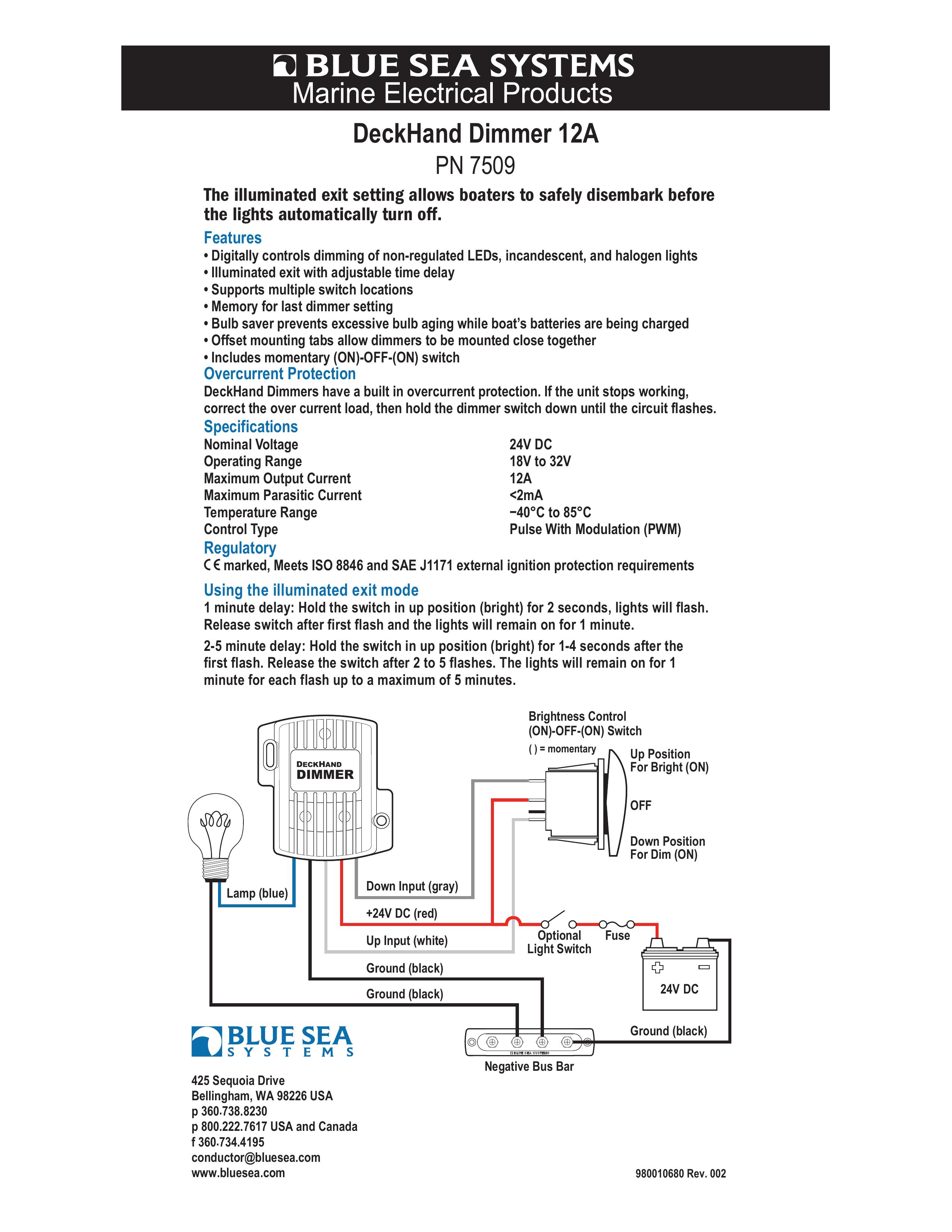 Blue Sea Systems Pn 7509 Patio Furniture User Manual