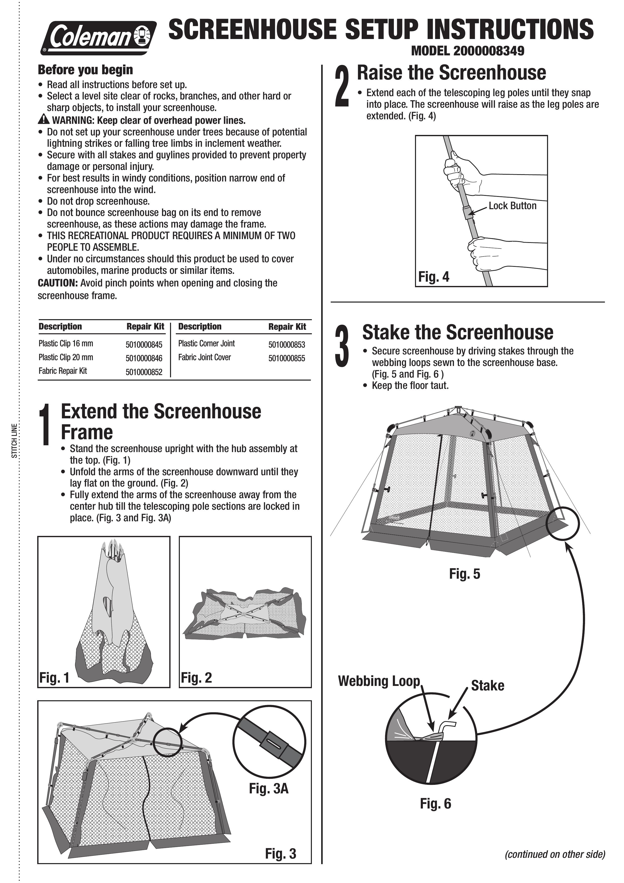 Coleman 2000008349 Patio Furniture User Manual