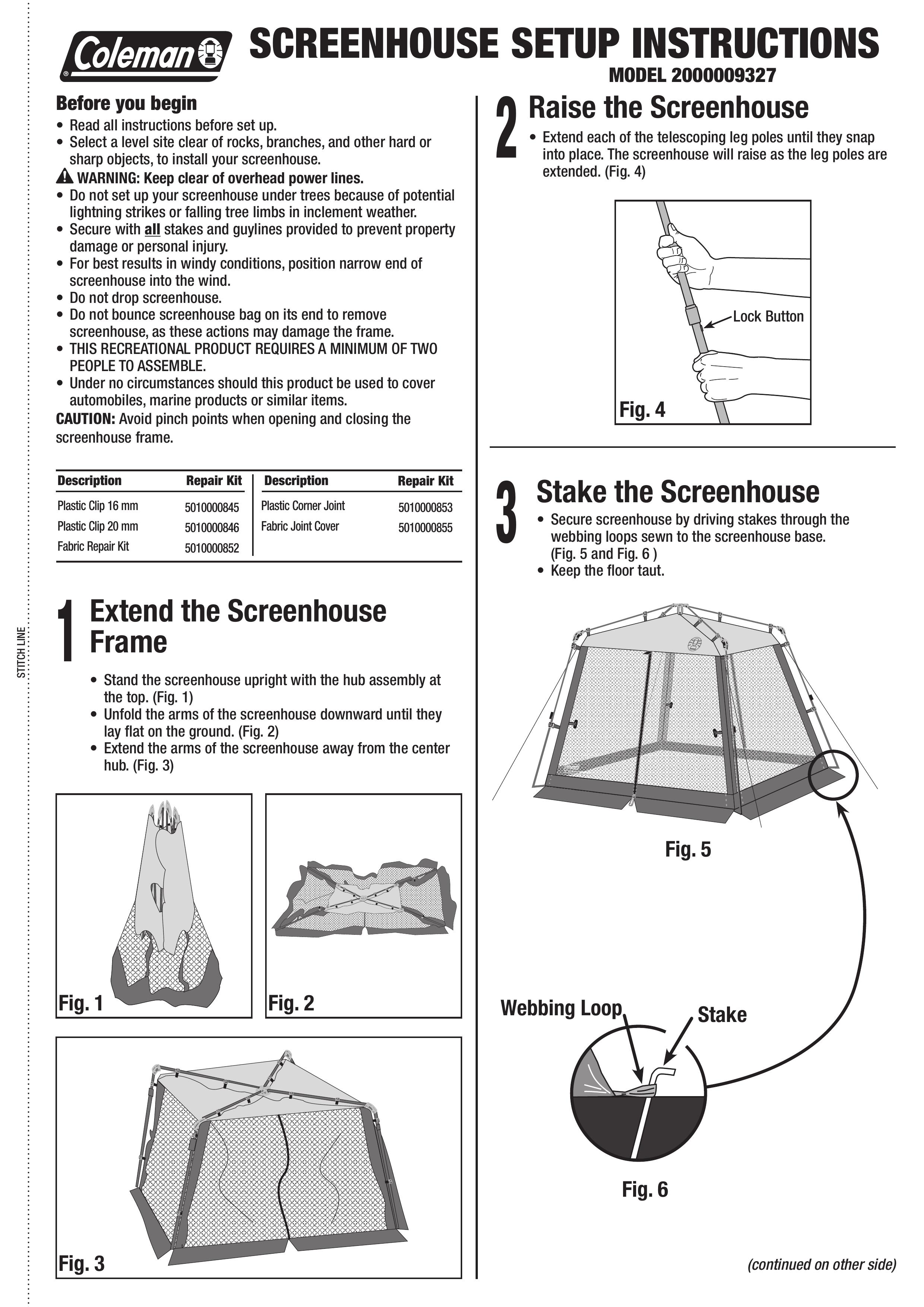 Coleman 2000009327 Patio Furniture User Manual