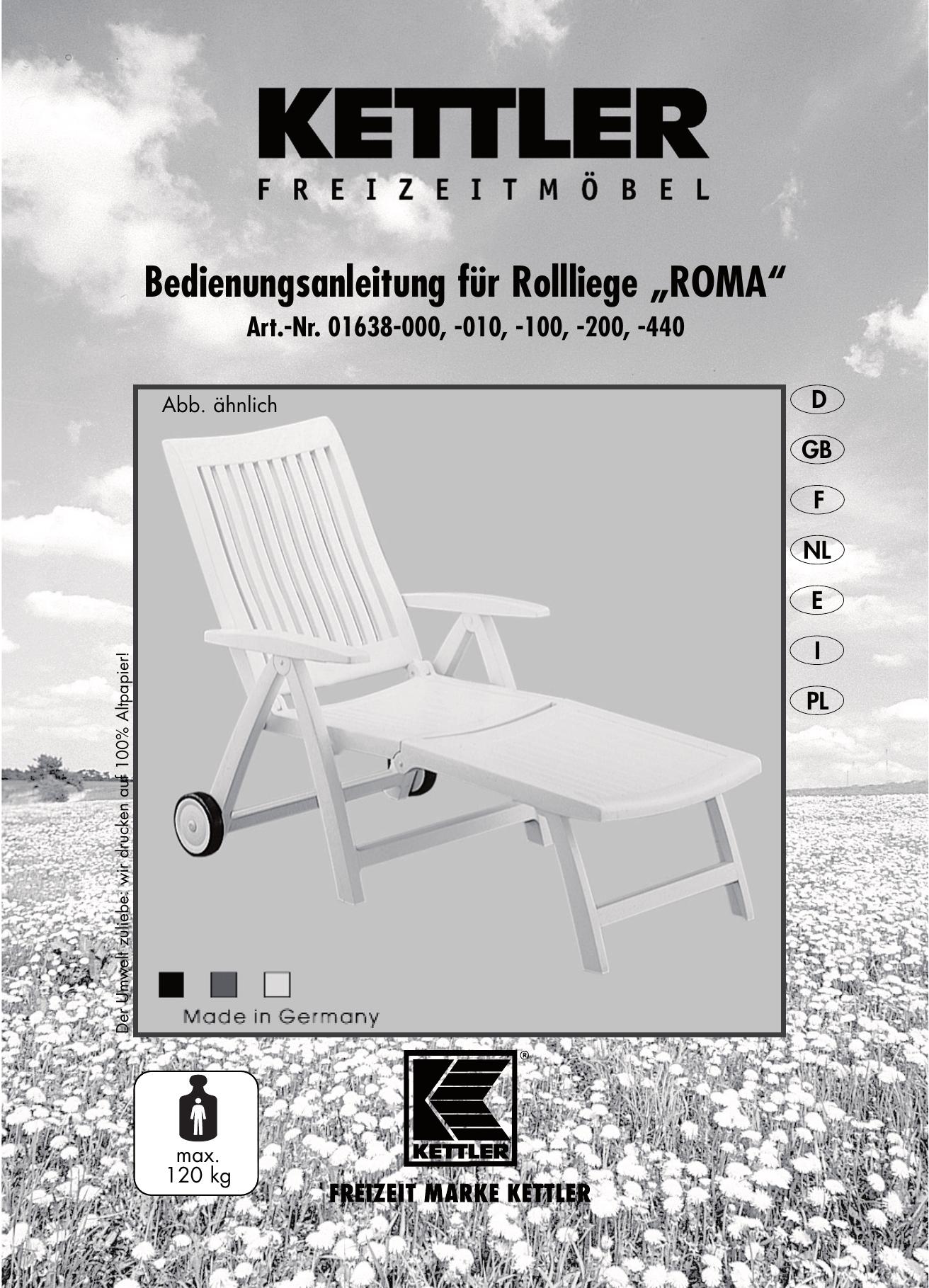 Kettler 01638-010 Patio Furniture User Manual