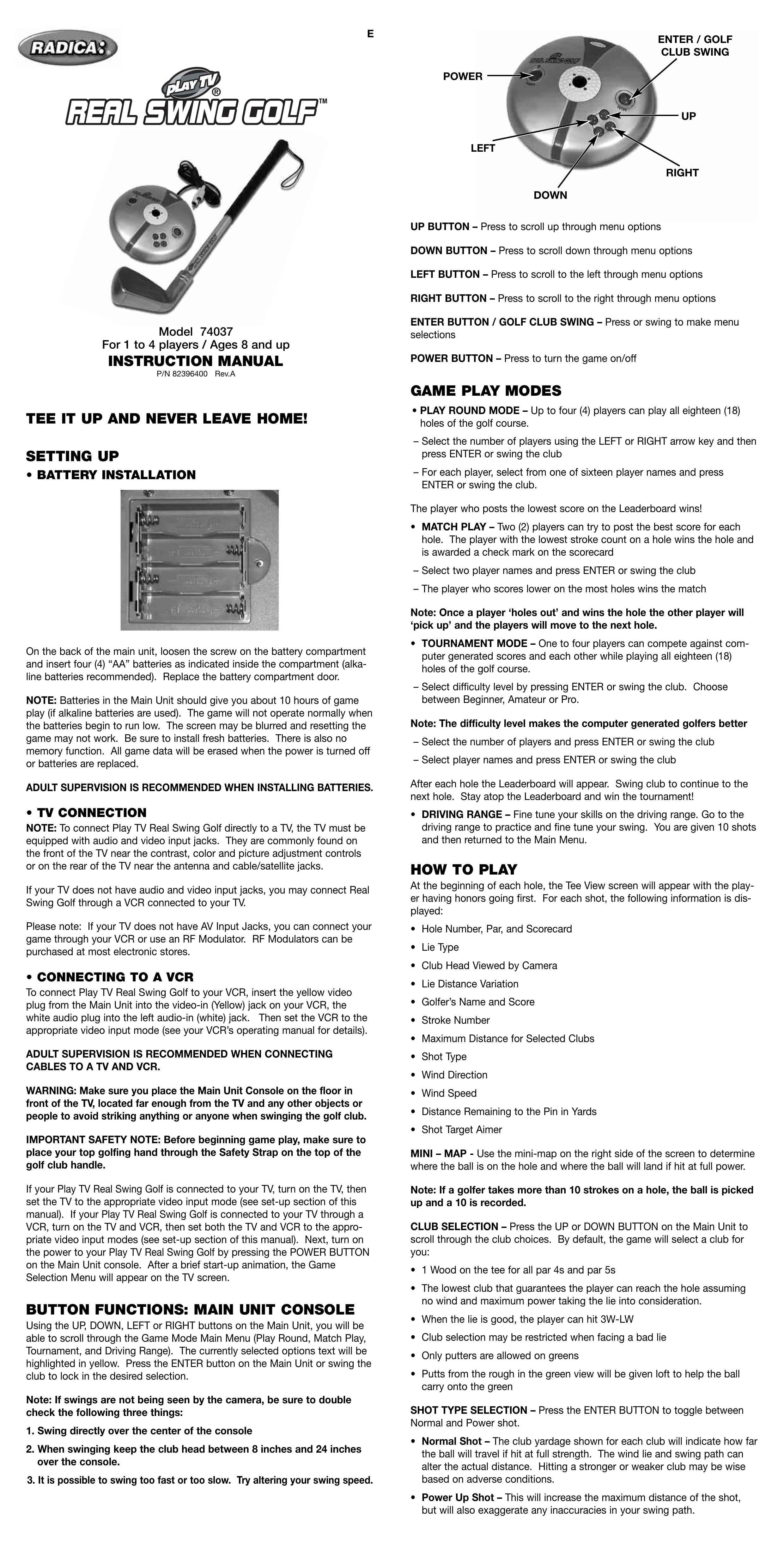 Radica Games 74037 Patio Furniture User Manual