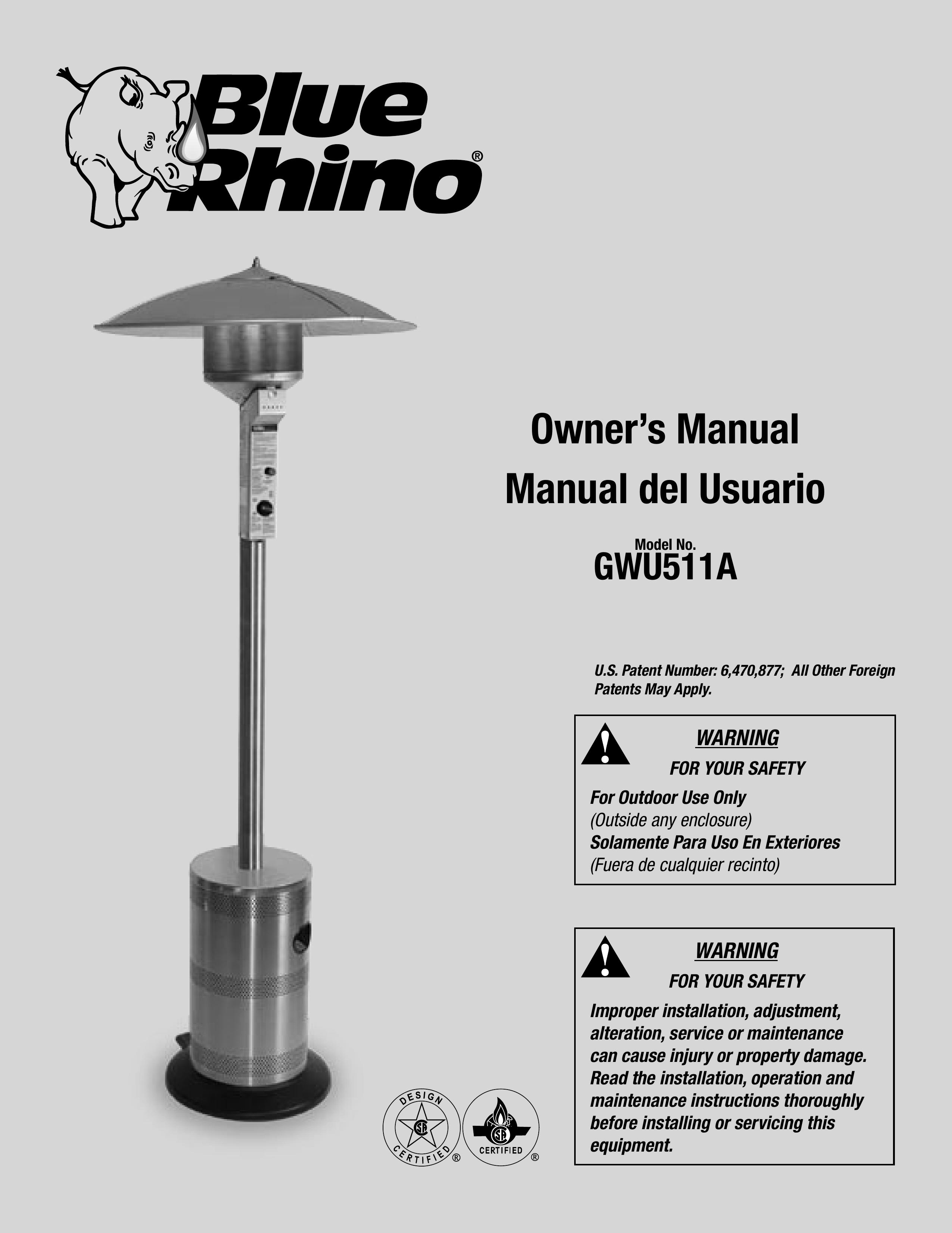 Blue Rhino GWU501E Patio Heater User Manual