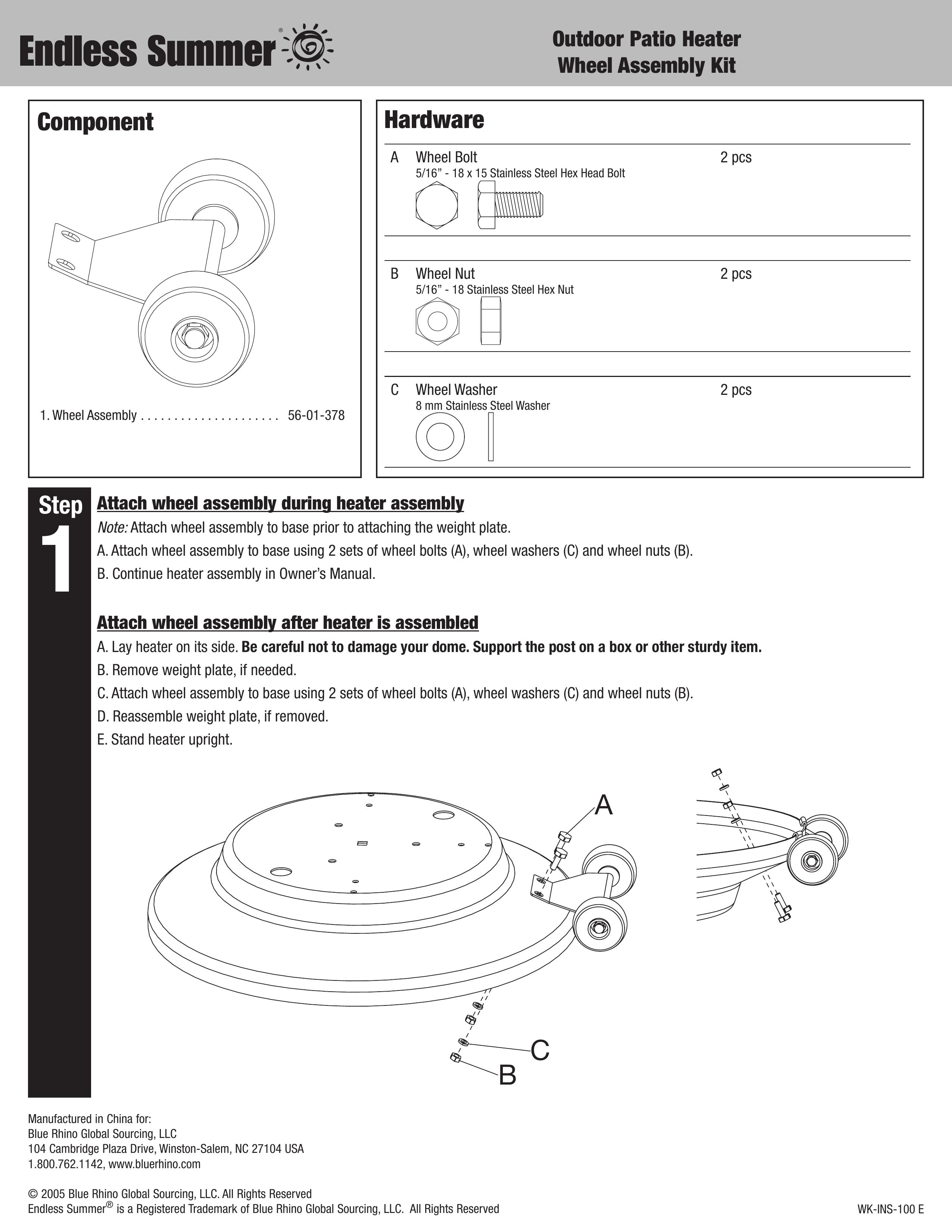 Blue Rhino WK-INS-100 E Patio Heater User Manual