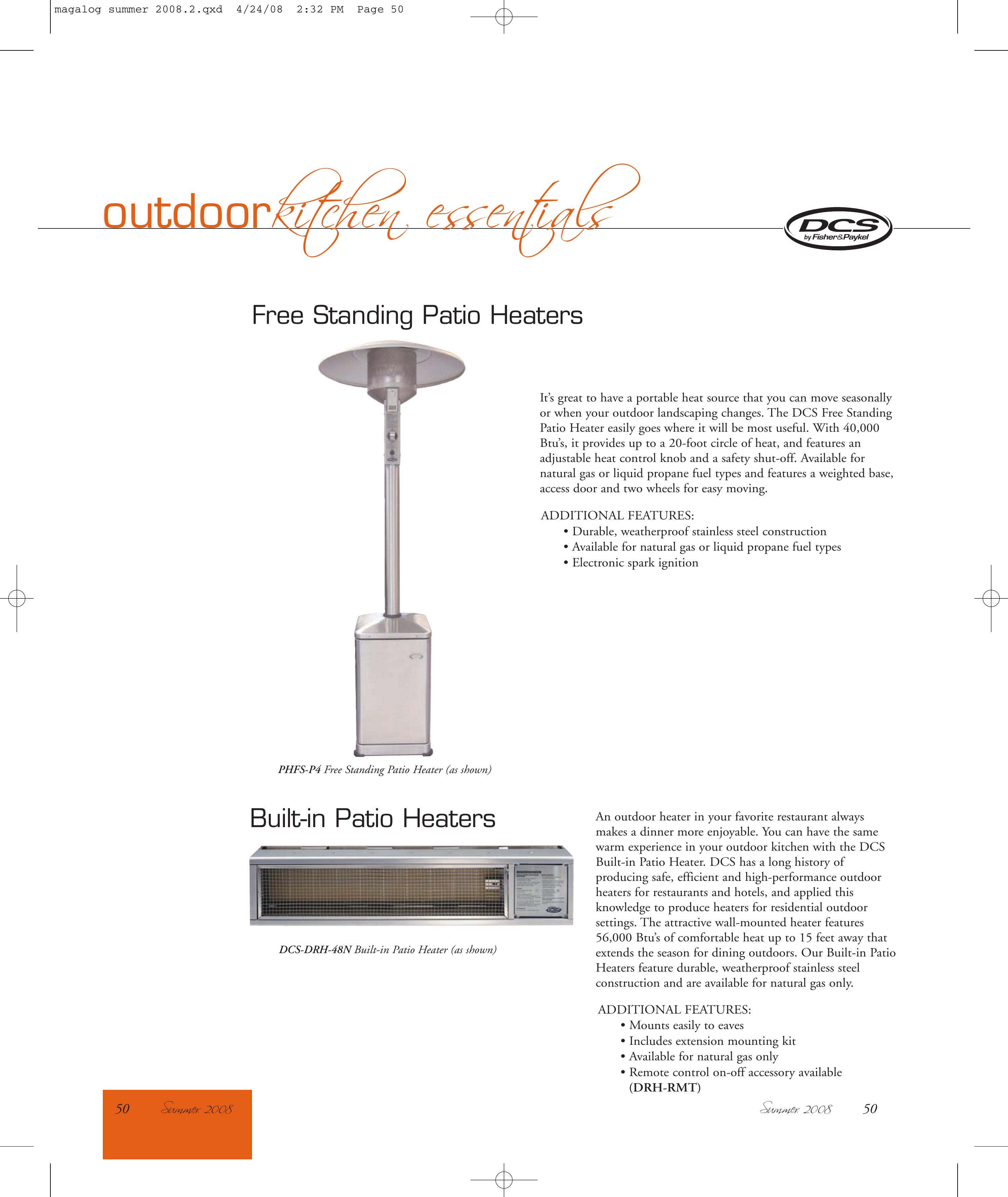 DCS PHFS-P4 Patio Heater User Manual