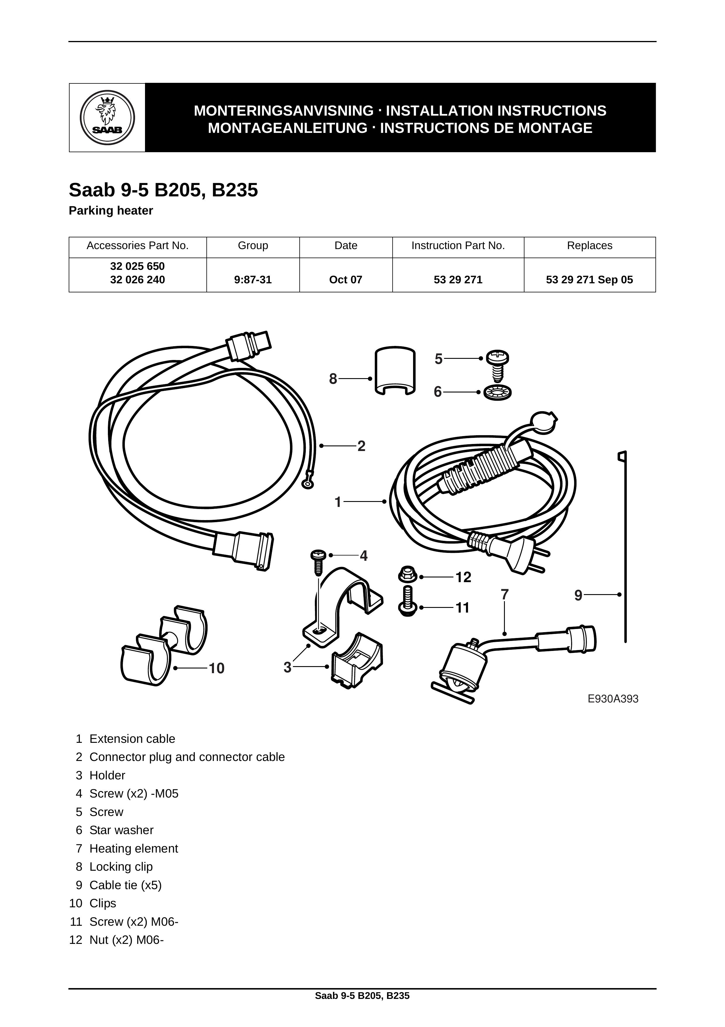 Saab B205 Patio Heater User Manual