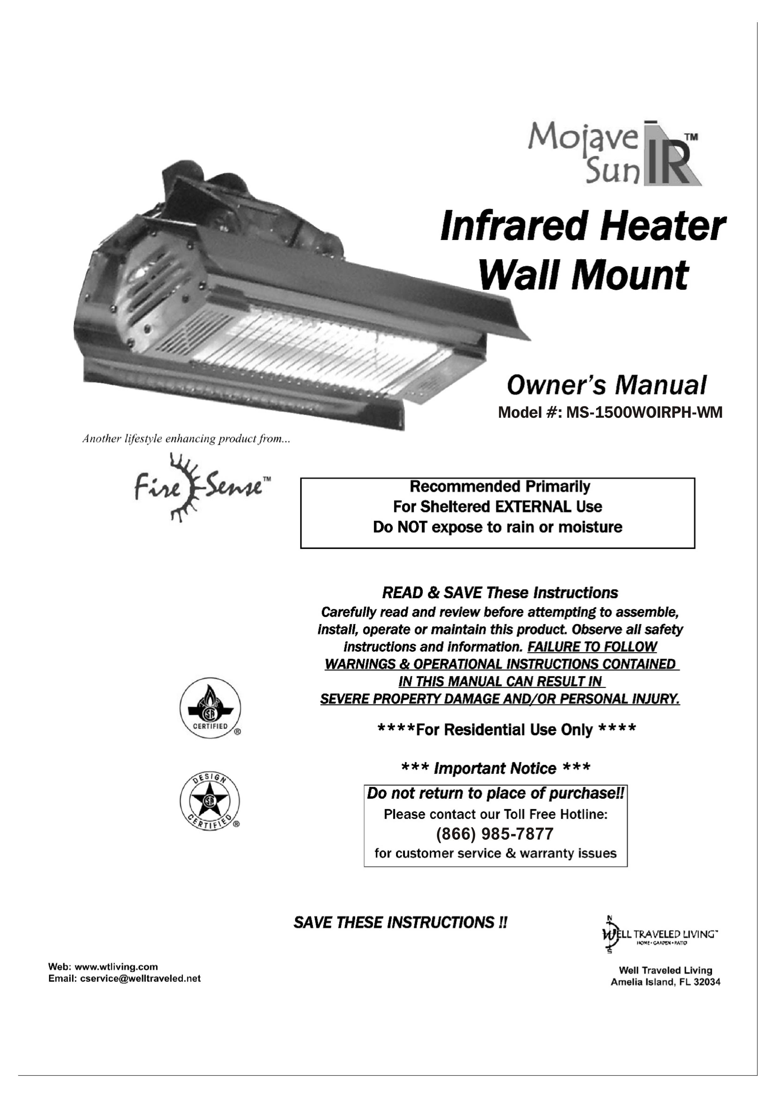 Well Traveled Living 02110 Patio Heater User Manual