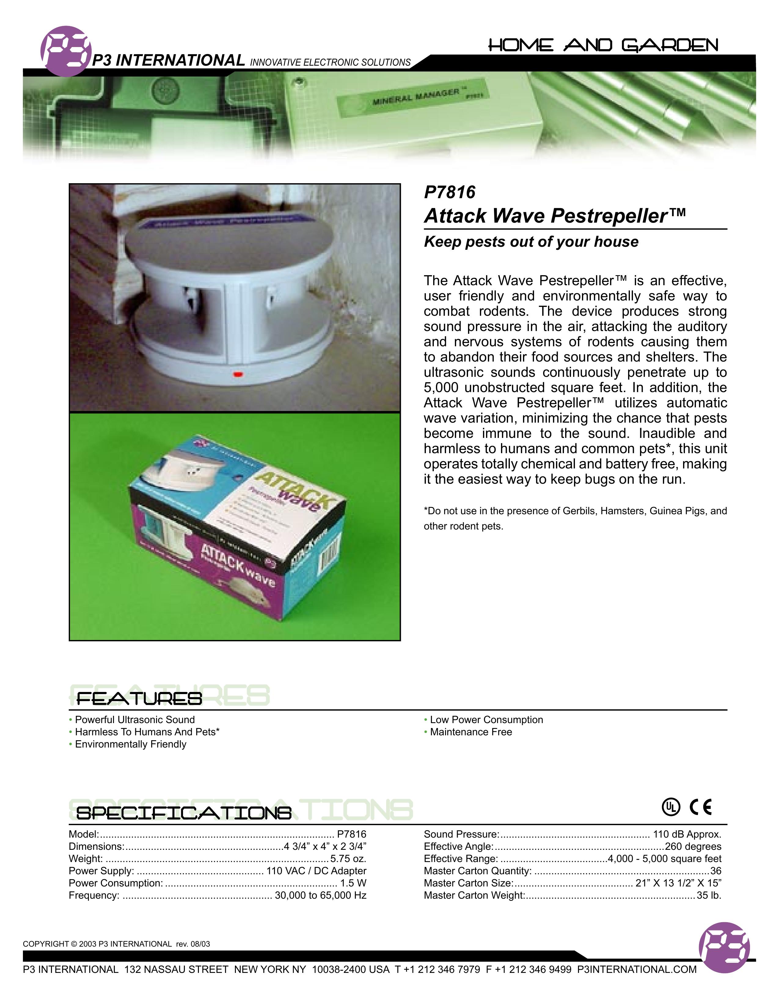 P3 International P7816 Pest Control Equipment User Manual