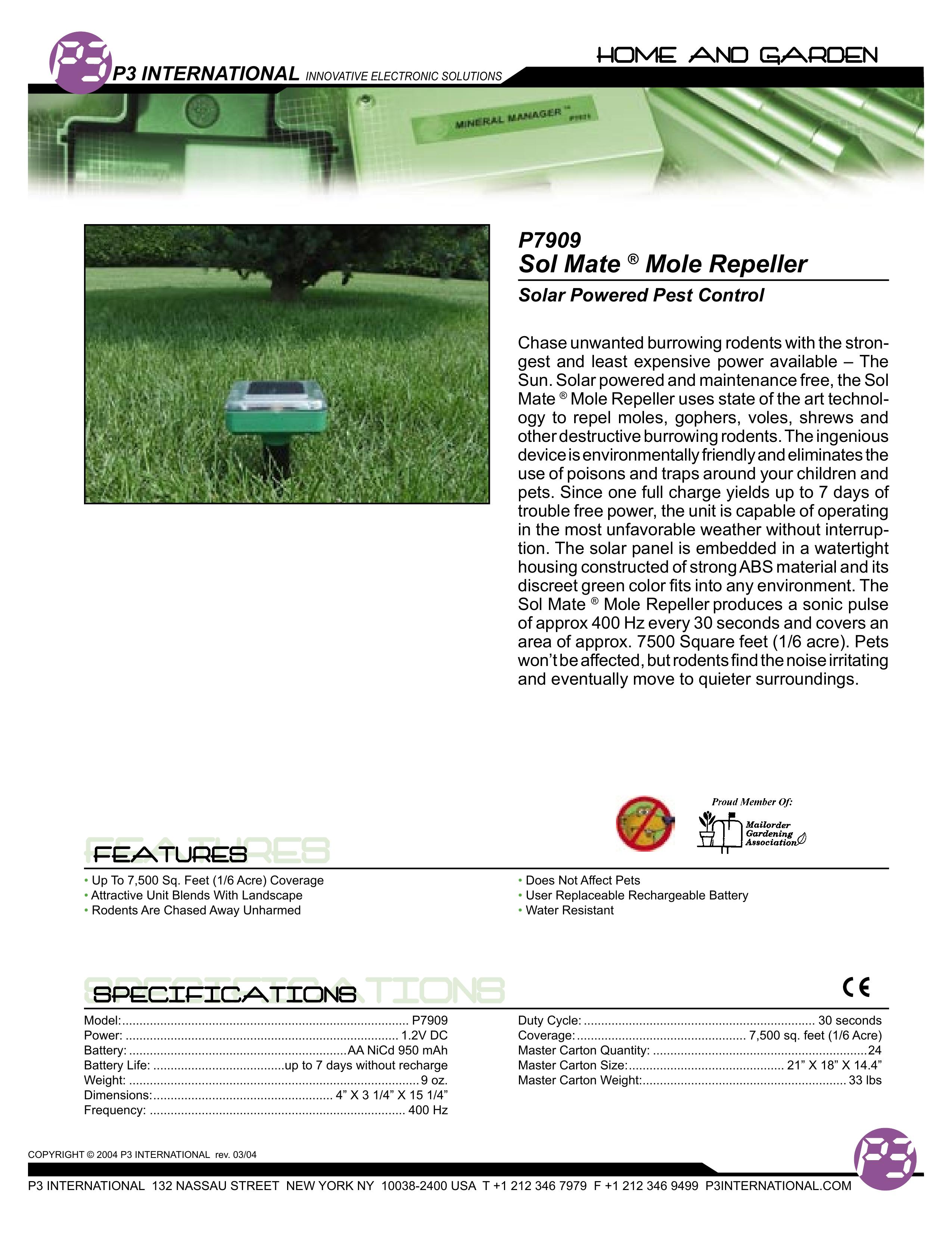 P3 International P7909 Pest Control Equipment User Manual