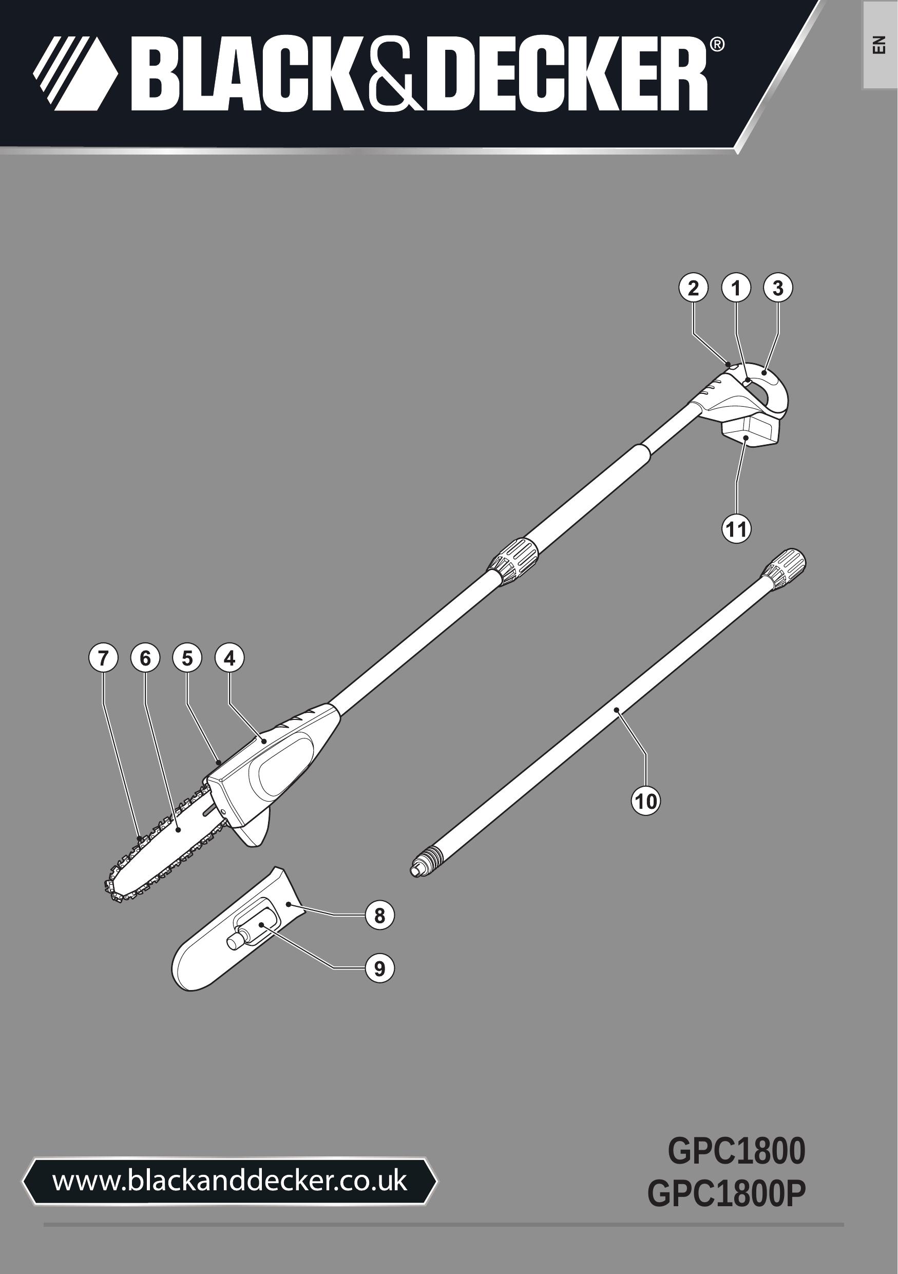 Black & Decker GPC1800 Pole Saw User Manual