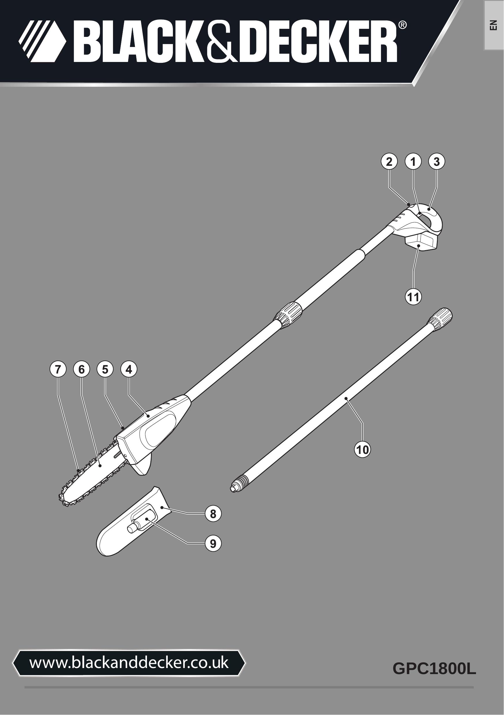 Black & Decker GPC1800L Pole Saw User Manual