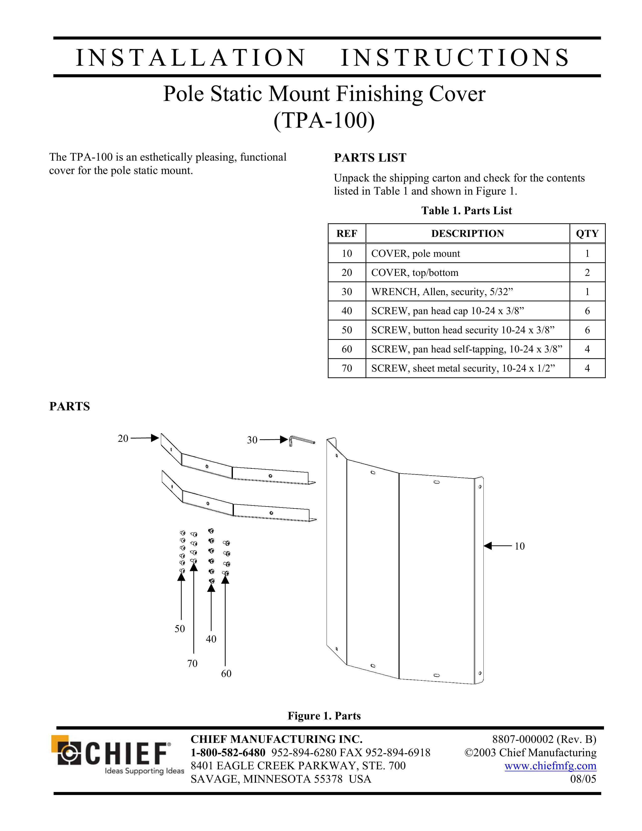 Chief Manufacturing TPA-100 Pole Saw User Manual