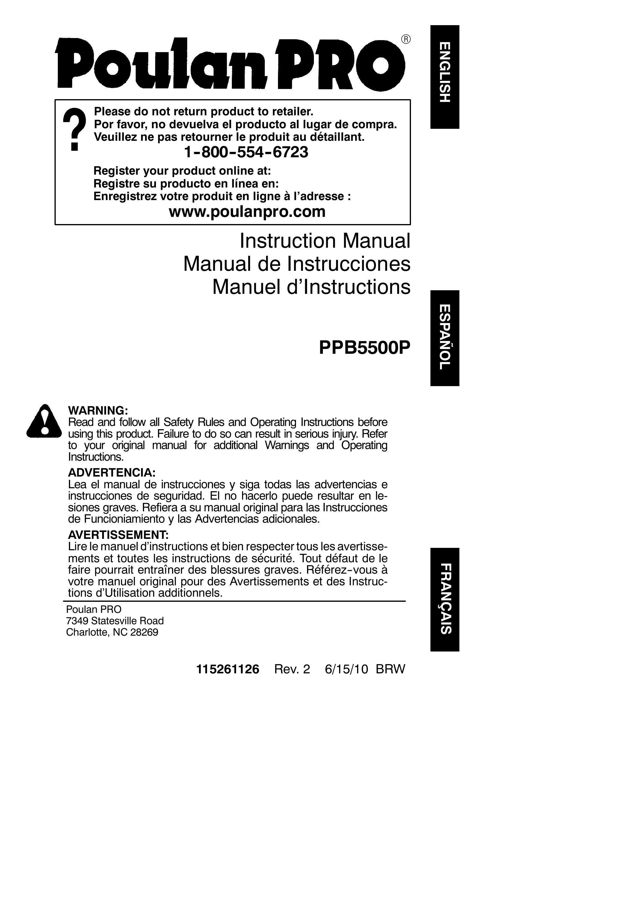 Poulan 952711671 Pole Saw User Manual