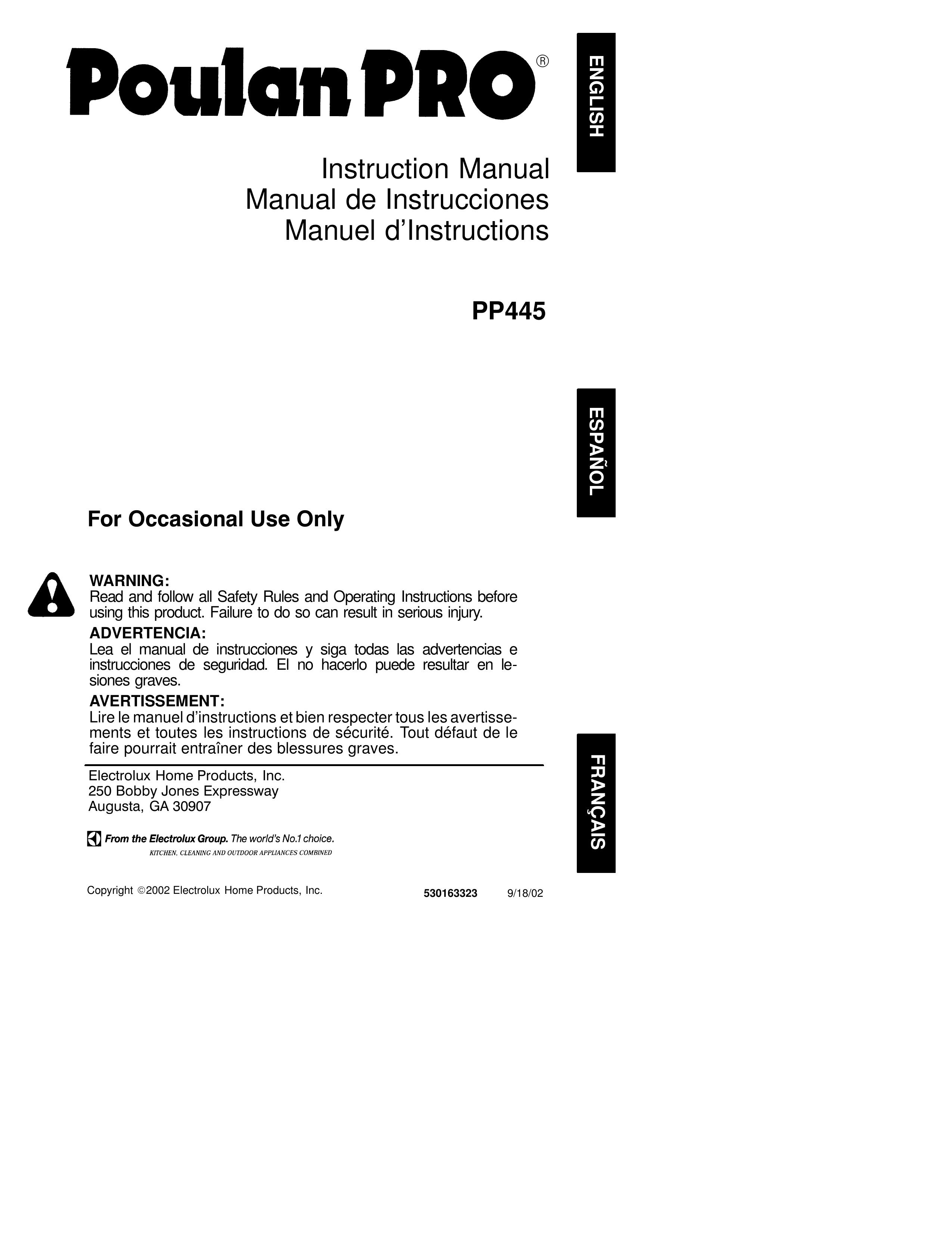 Poulan PP445 Pole Saw User Manual
