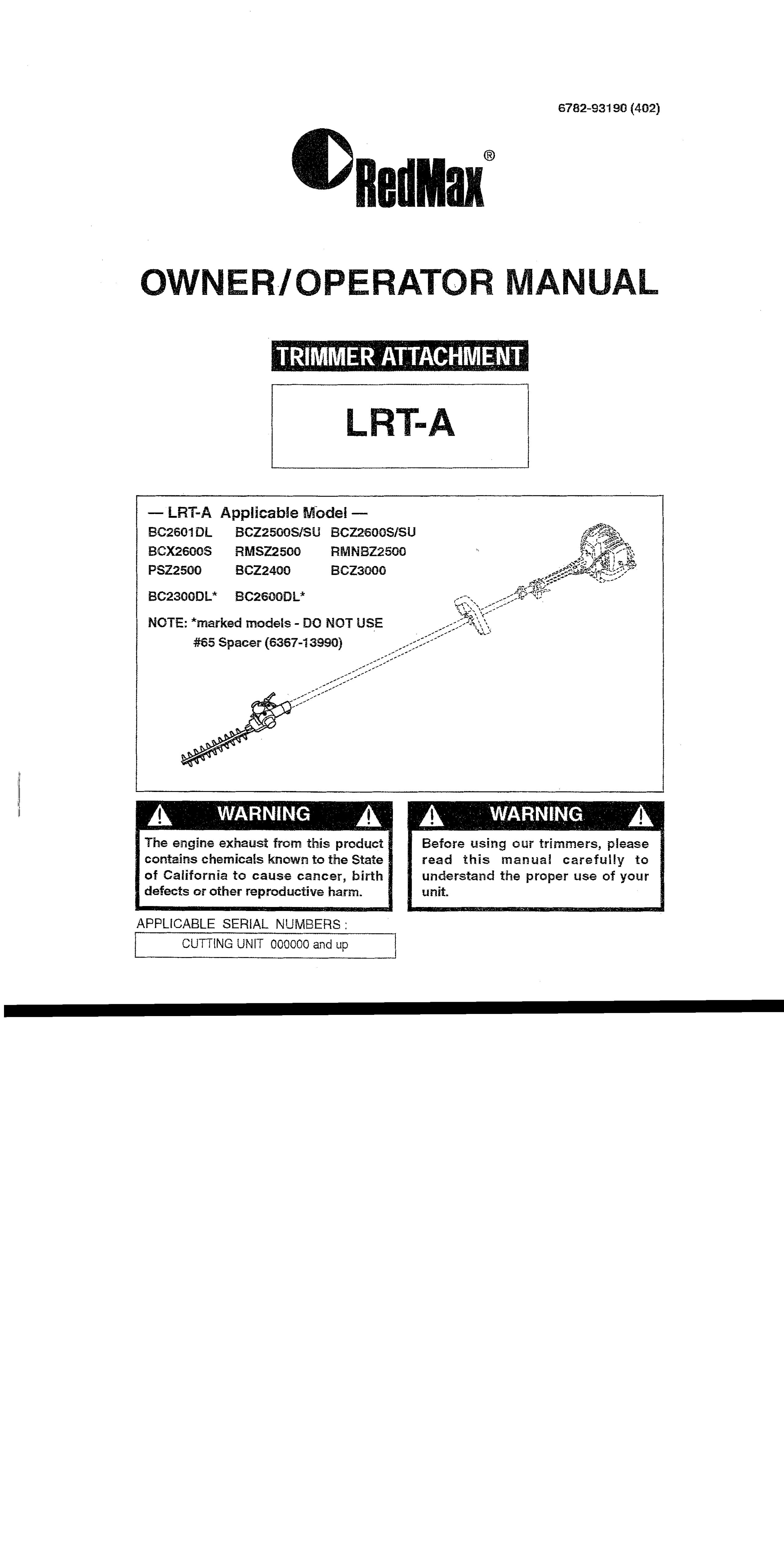 RedMax LRT-A Pole Saw User Manual