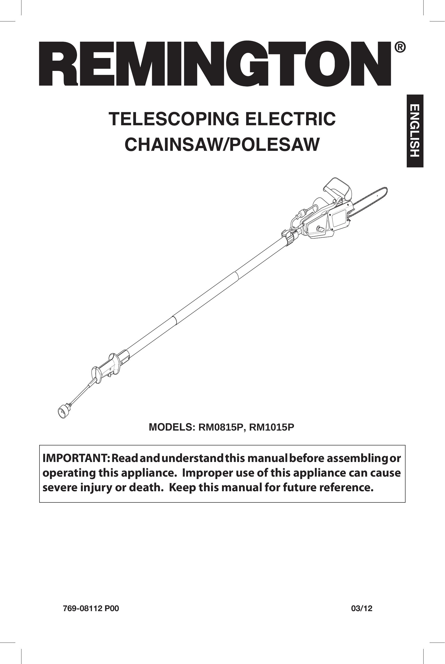Remington Power Tools RM0815P Pole Saw User Manual