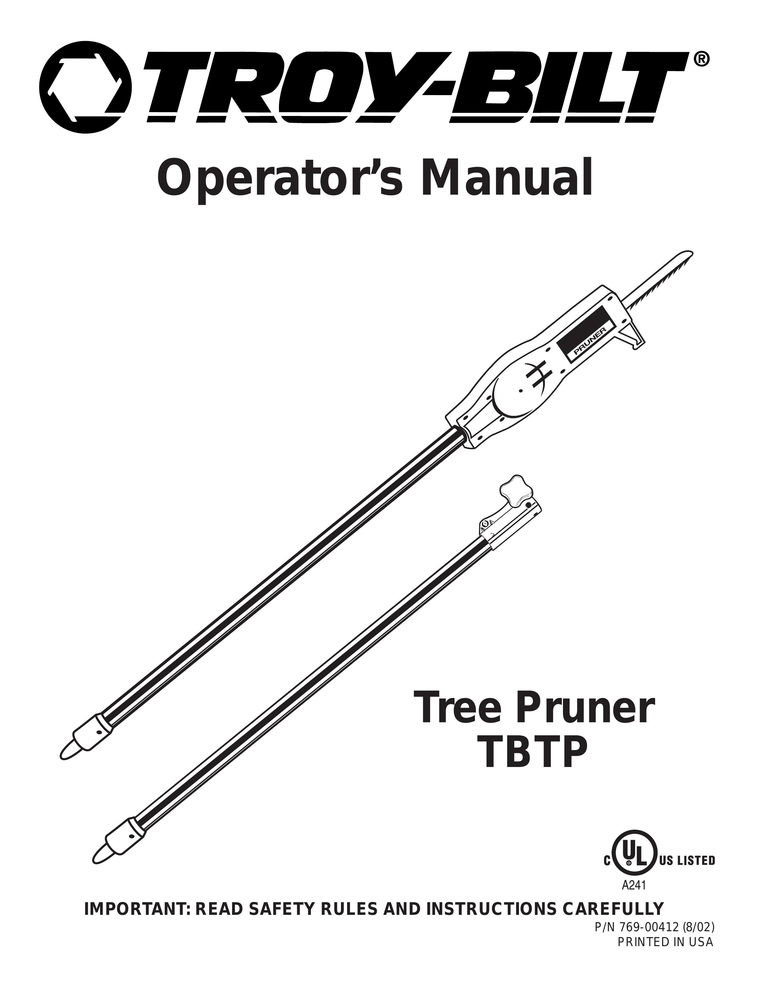 Troy-Bilt TBTP Pole Saw User Manual