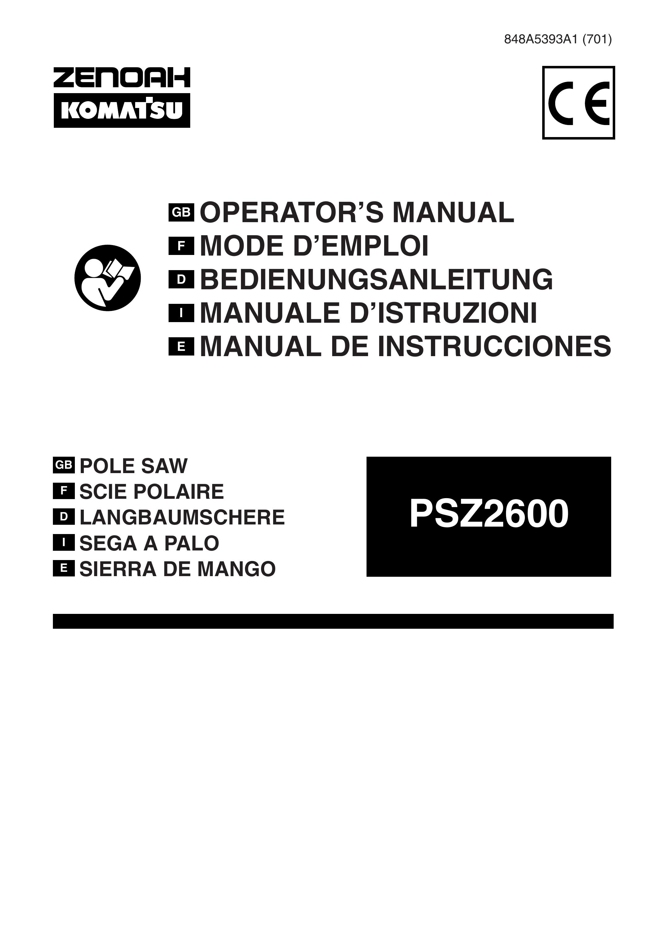 Zenoah PSZ2600 Pole Saw User Manual