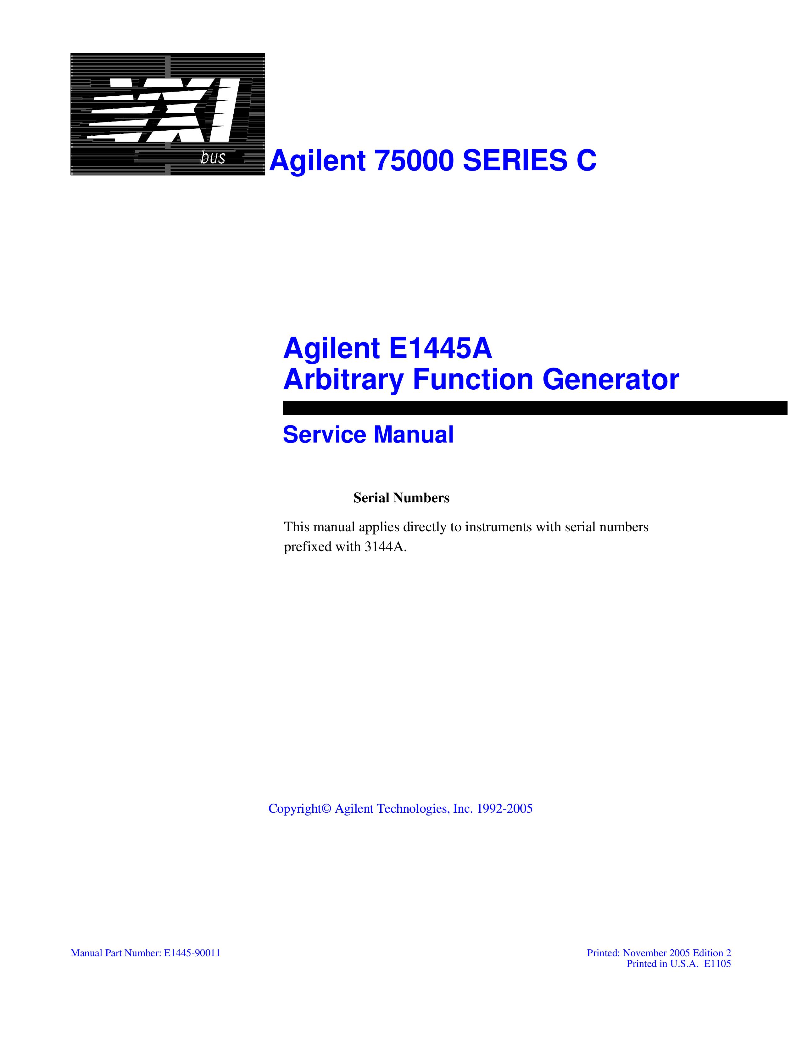 Agilent Technologies 75000 Series C Portable Generator User Manual