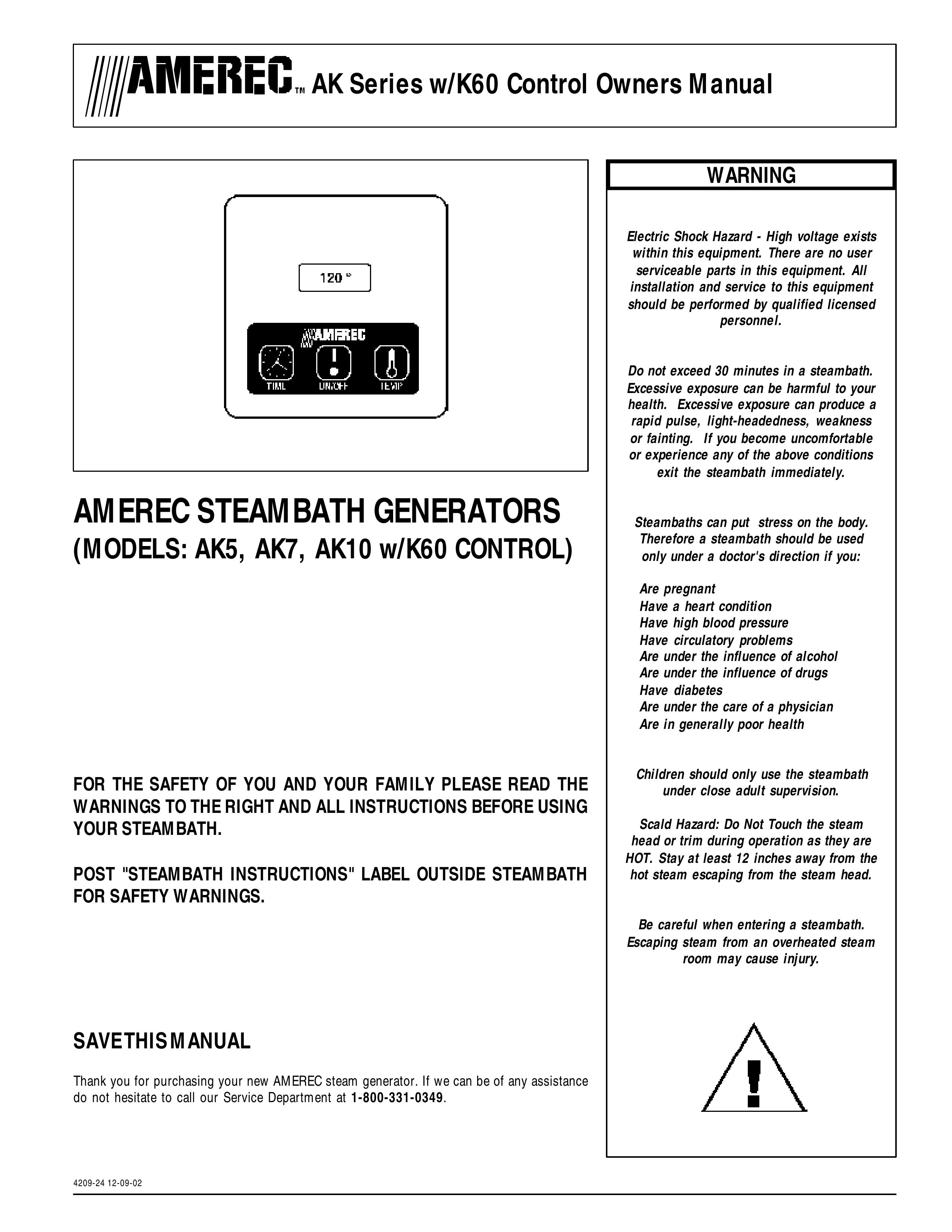 Amerec W/K60 Portable Generator User Manual