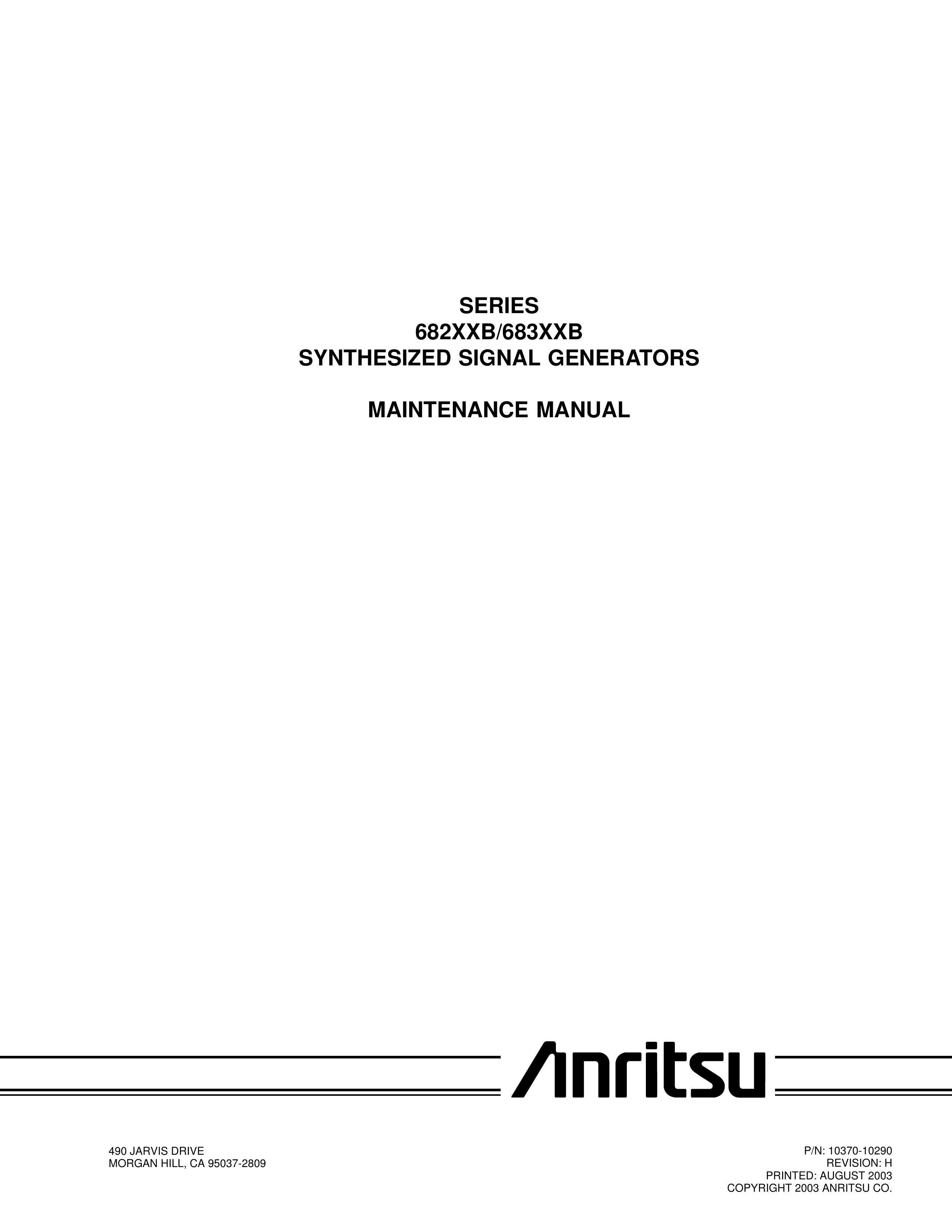 Anritsu 682XXB Portable Generator User Manual