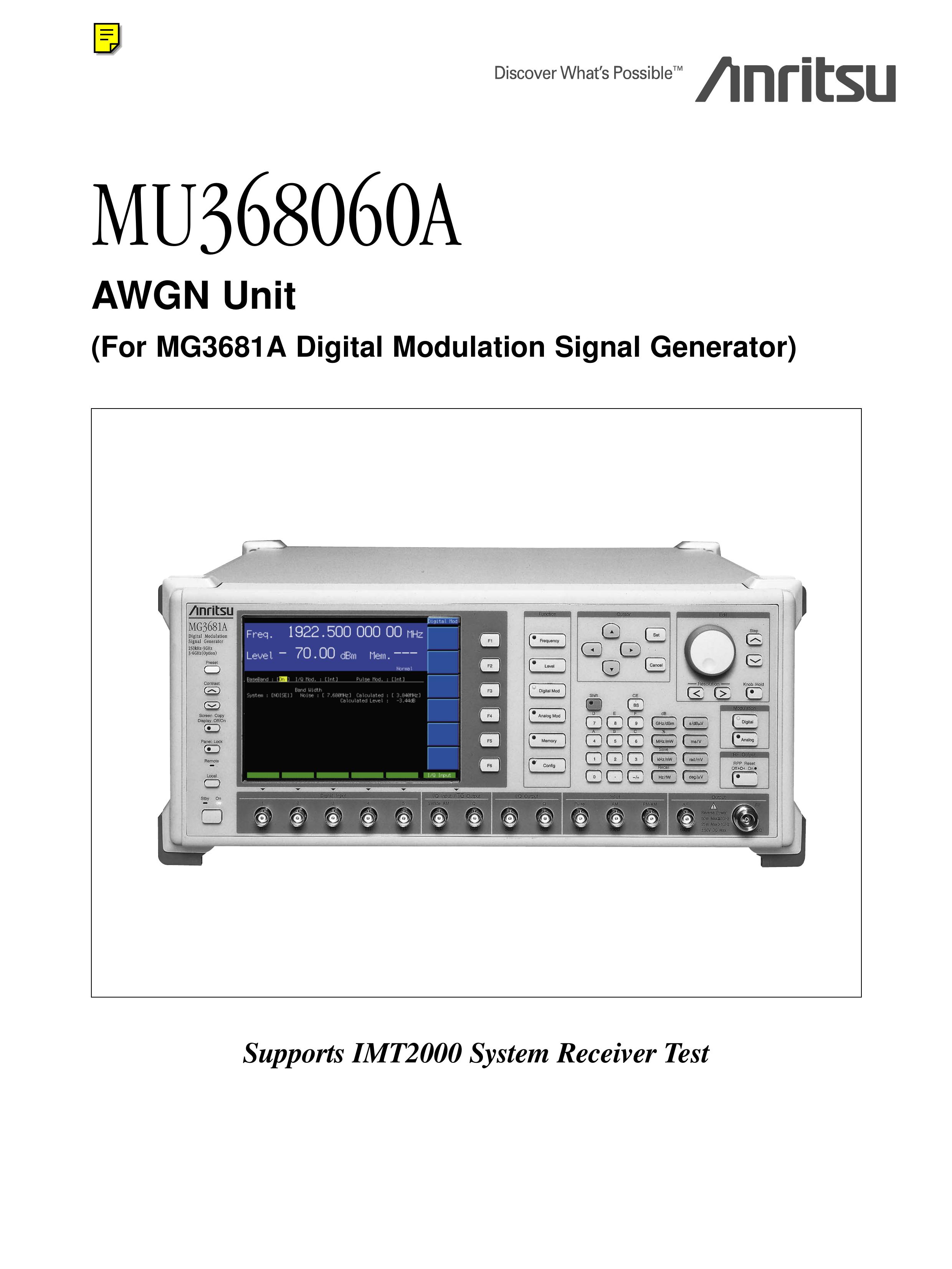 Anritsu MU368060A Portable Generator User Manual