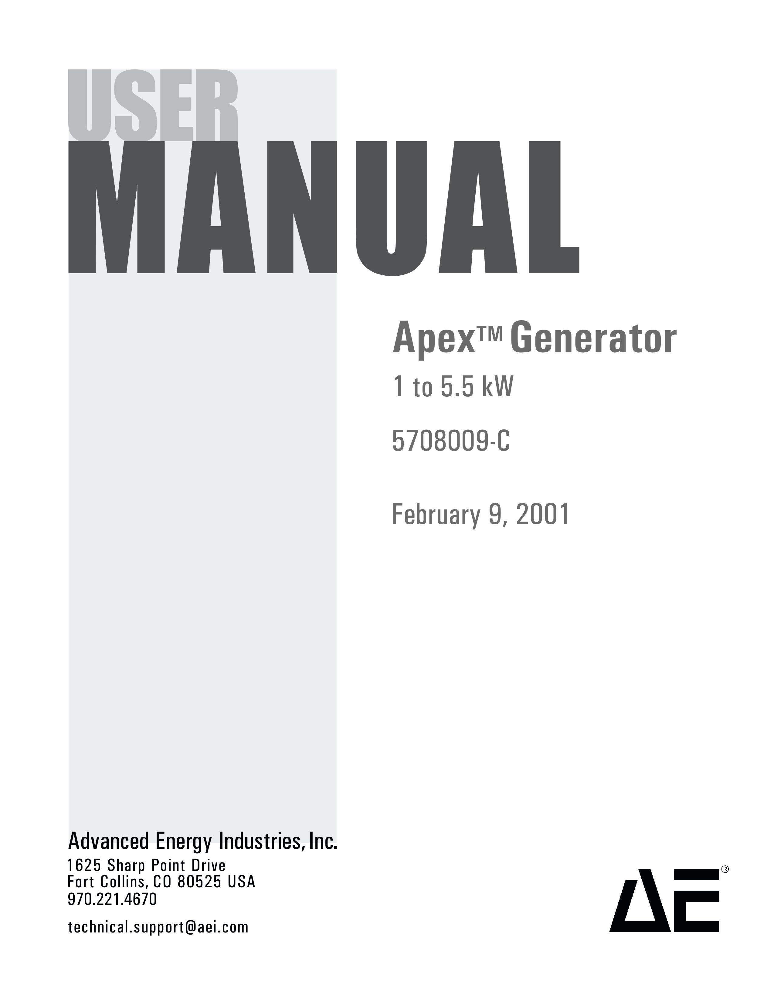 Apex Digital 5708009-C Portable Generator User Manual