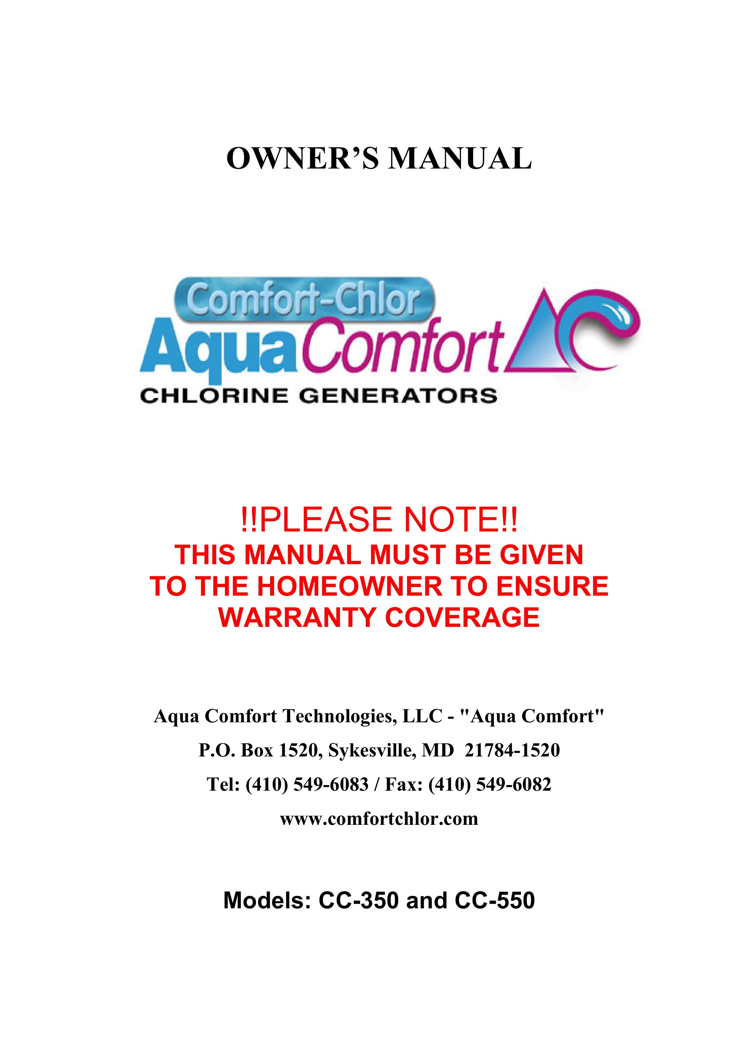 Aqua Products CC-550 Portable Generator User Manual